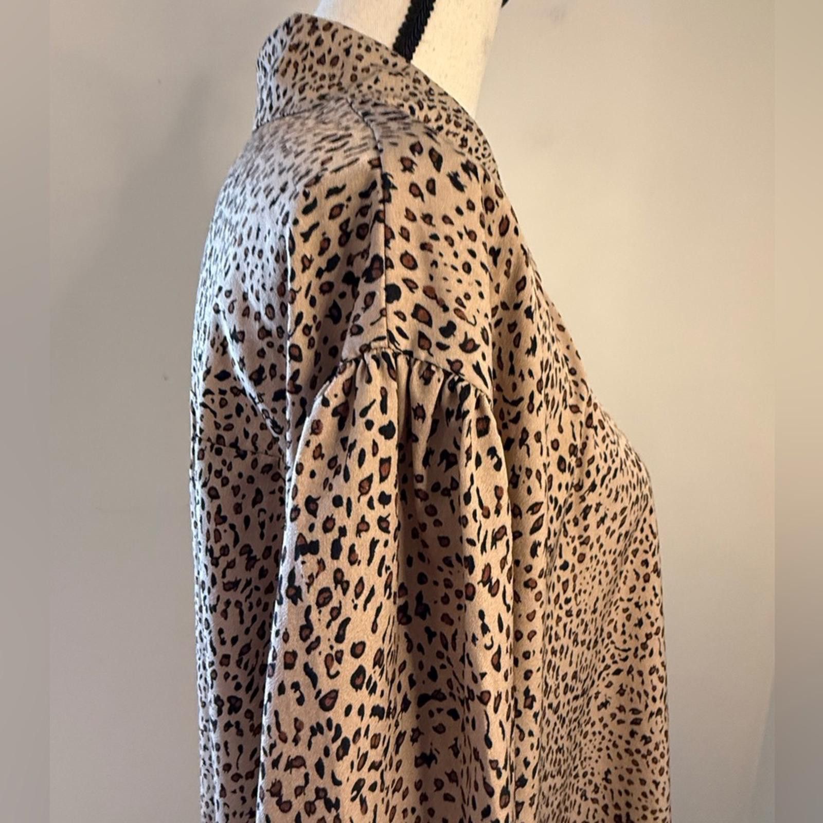 Polo Ralph Lauren POL leopard print button up shirt black tan brown SZ M Size M / US 6-8 / IT 42-44 - 4 Thumbnail