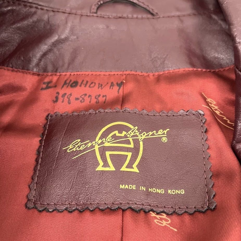Etienne Aigner VINTAGE Etienne Aigner Leather Blazer Jacket Womens Size 6 Deep Oxblood Red Burgundy Jacket, Blazer, Leather, 90s, Classic, Wool? Size M / US 6-8 / IT 42-44 - 3 Thumbnail