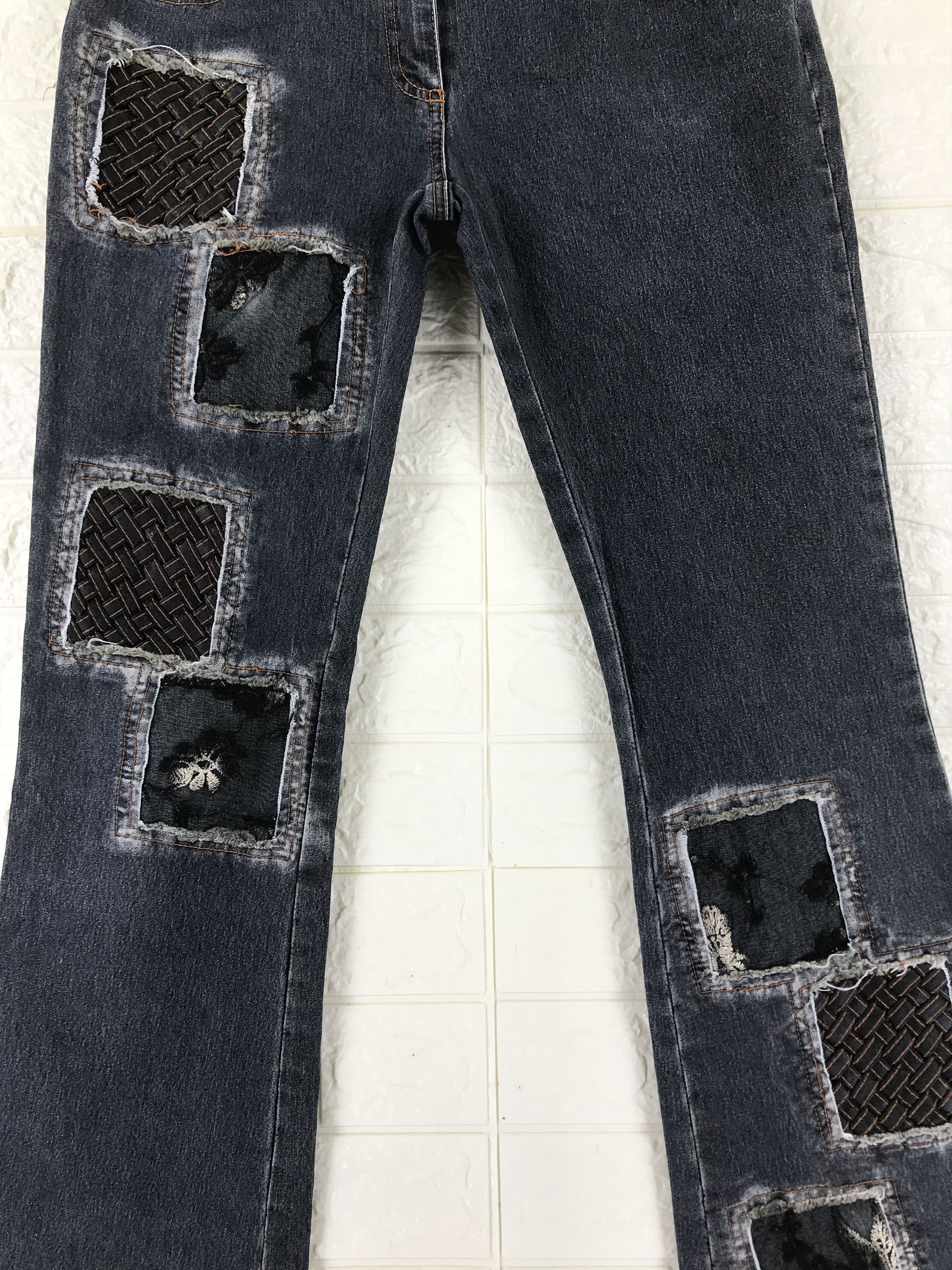 If Six Was Nine Vintage Japanese Patchwork Design Jeans Size 29" - 3 Thumbnail