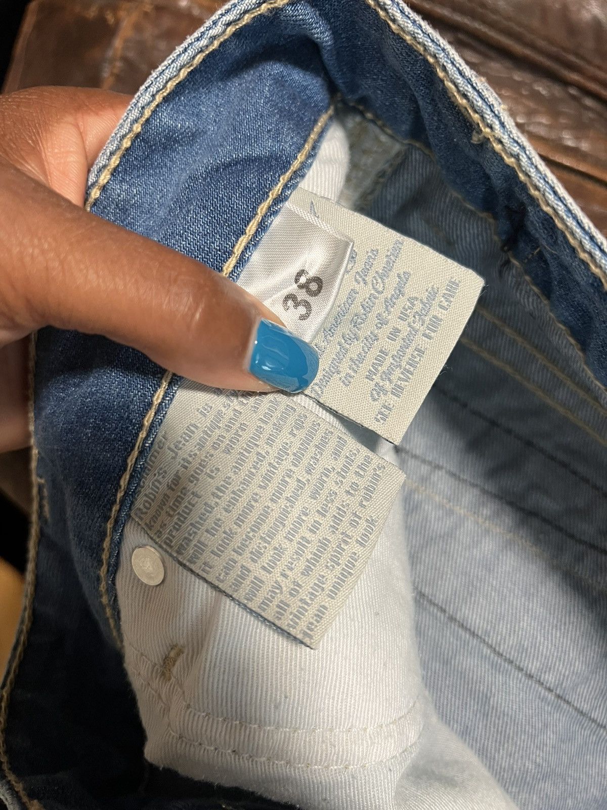 Robins Jeans ROBINS JEANS SWAROVSKI CRYSTAL LONG FLAP POCKET Size US 38 / EU 54 - 8 Thumbnail
