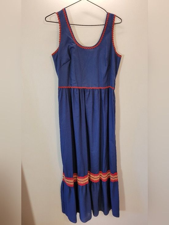 Vintage Perri-Ann Lingerie 60s Vintage Blue 2 Piece Maxi Dress - S Size S / US 4 / IT 40 - 6 Thumbnail