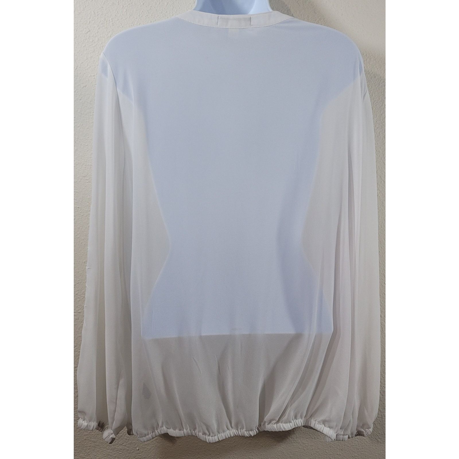 Other Lane Bryant White Beaded Embroidered Bodice Sheer Top 14 16 Size XL / US 12-14 / IT 48-50 - 2 Thumbnail
