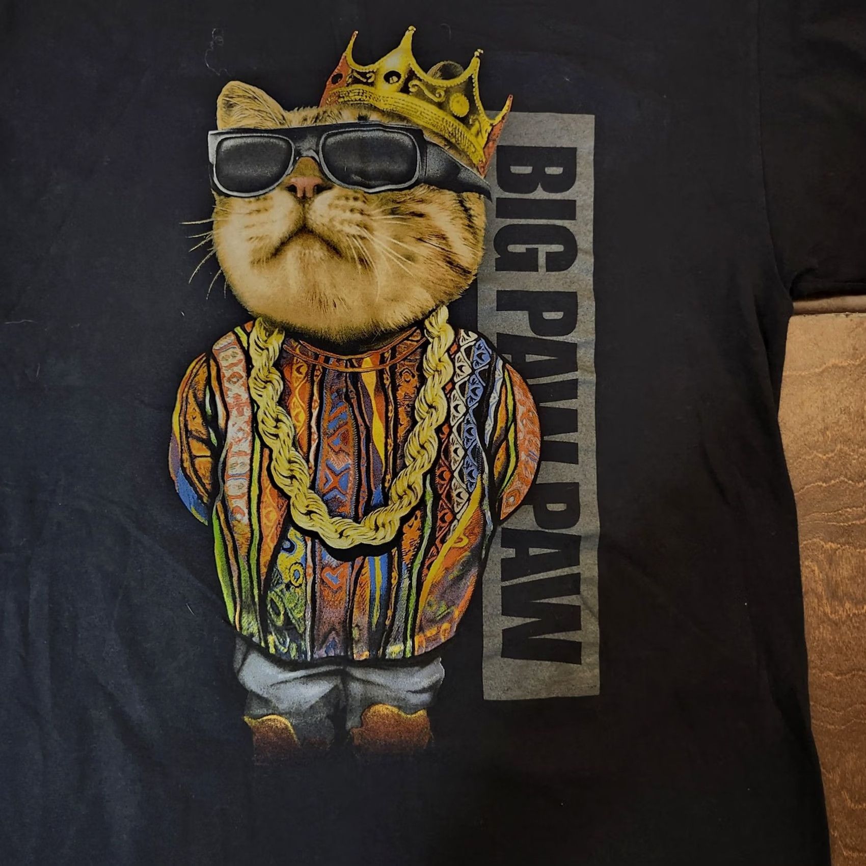 Vintage DOM Big Paw Paw Notorious BIG Biggie Smalls Funny Cat Spoof Graphic Shirt M Size US M / EU 48-50 / 2 - 3 Thumbnail