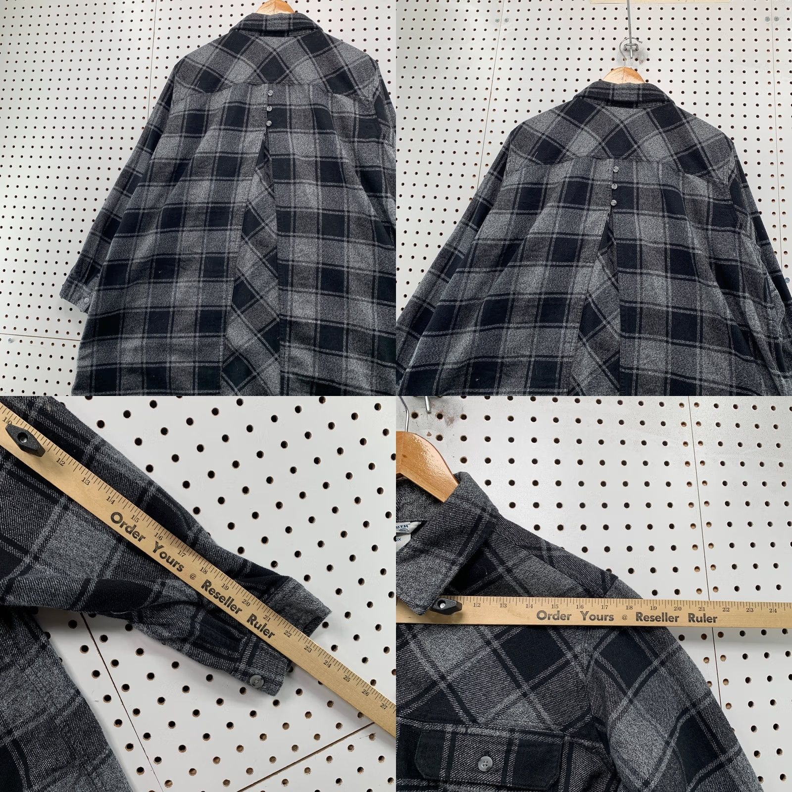 Vintage Duluth Button-Up Shirt Jacket Womens 2XL Flannel Duster Gray Black Plaid Pocket Shirt Womens 2XL Black Plaid Pocket Shirt Jacket Size XXL / US 16-18 / IT 52-54 - 9 Thumbnail