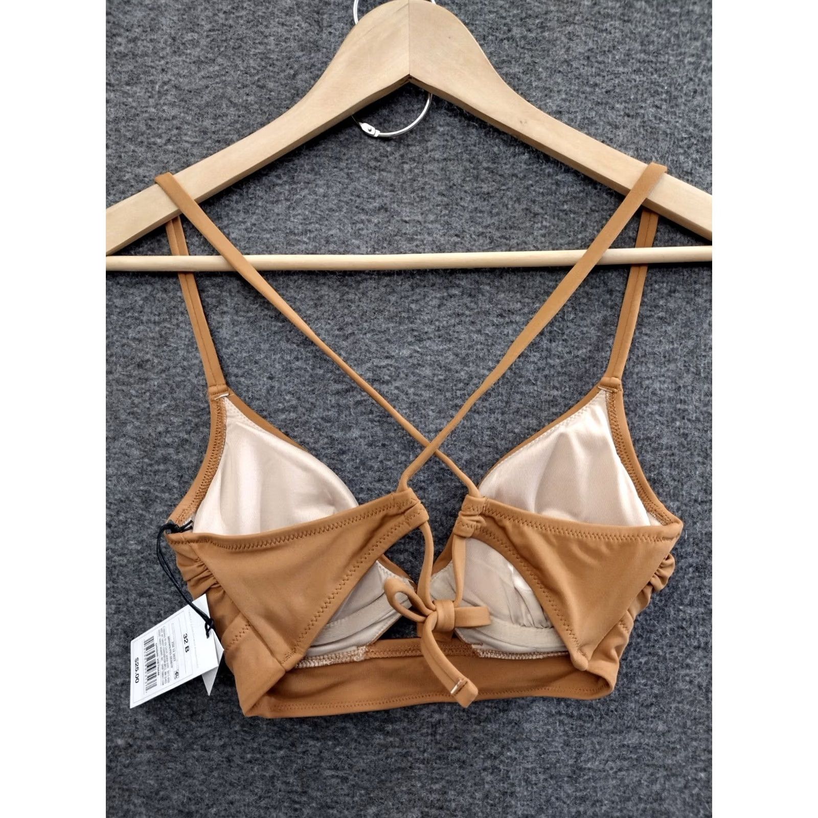 Vintage Shade & Shore Bikini Top Shade & Shore Brown Key Hole Spaghetti Bikini Top Padded 32B Women Adults XS-? Size XXS / US 00 / IT 34 - 2 Thumbnail
