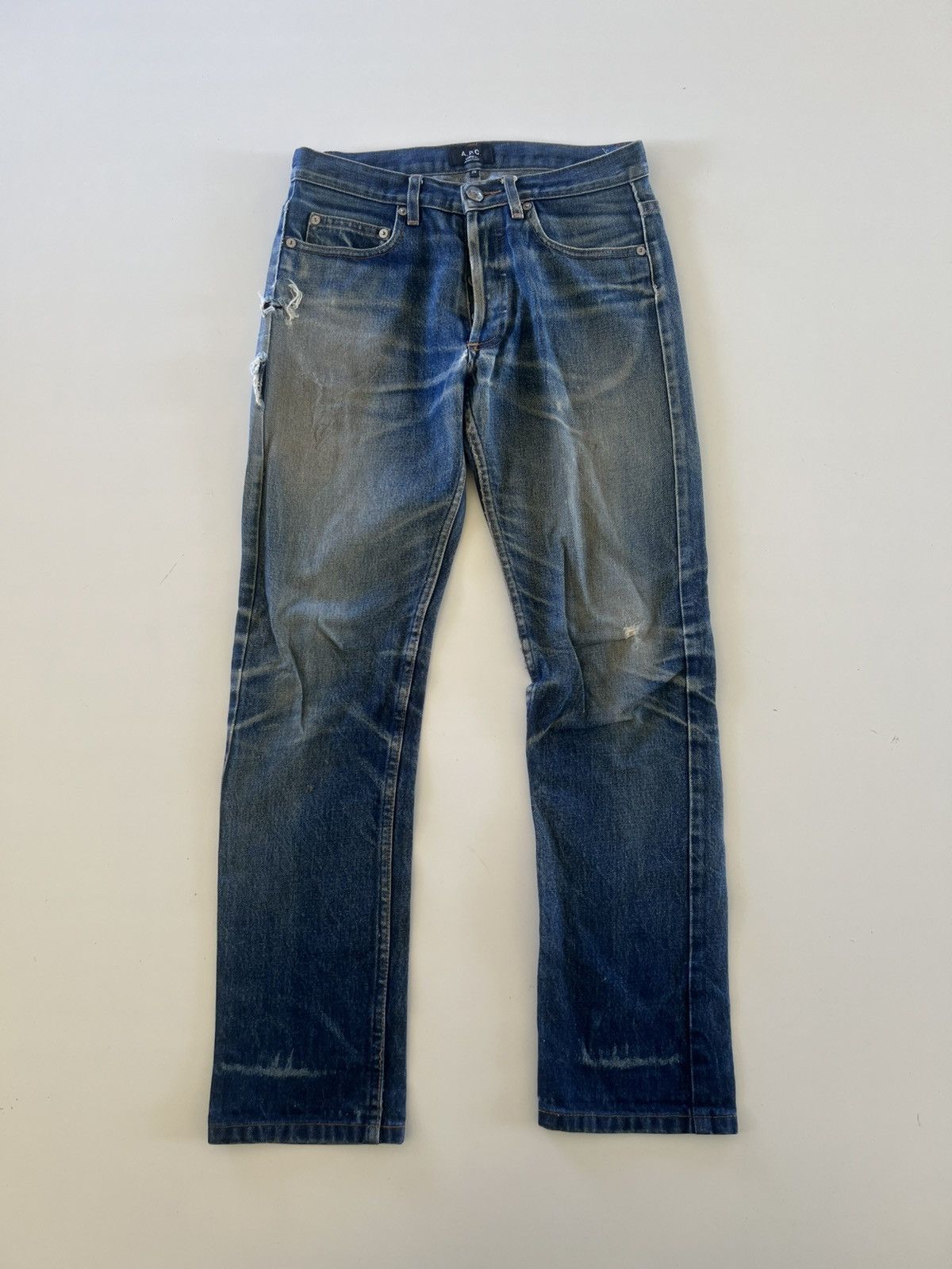 A.P.C. Vintage APC Distressed Denim Jeans Size 27-28" Size US 27 - 1 Thumbnail
