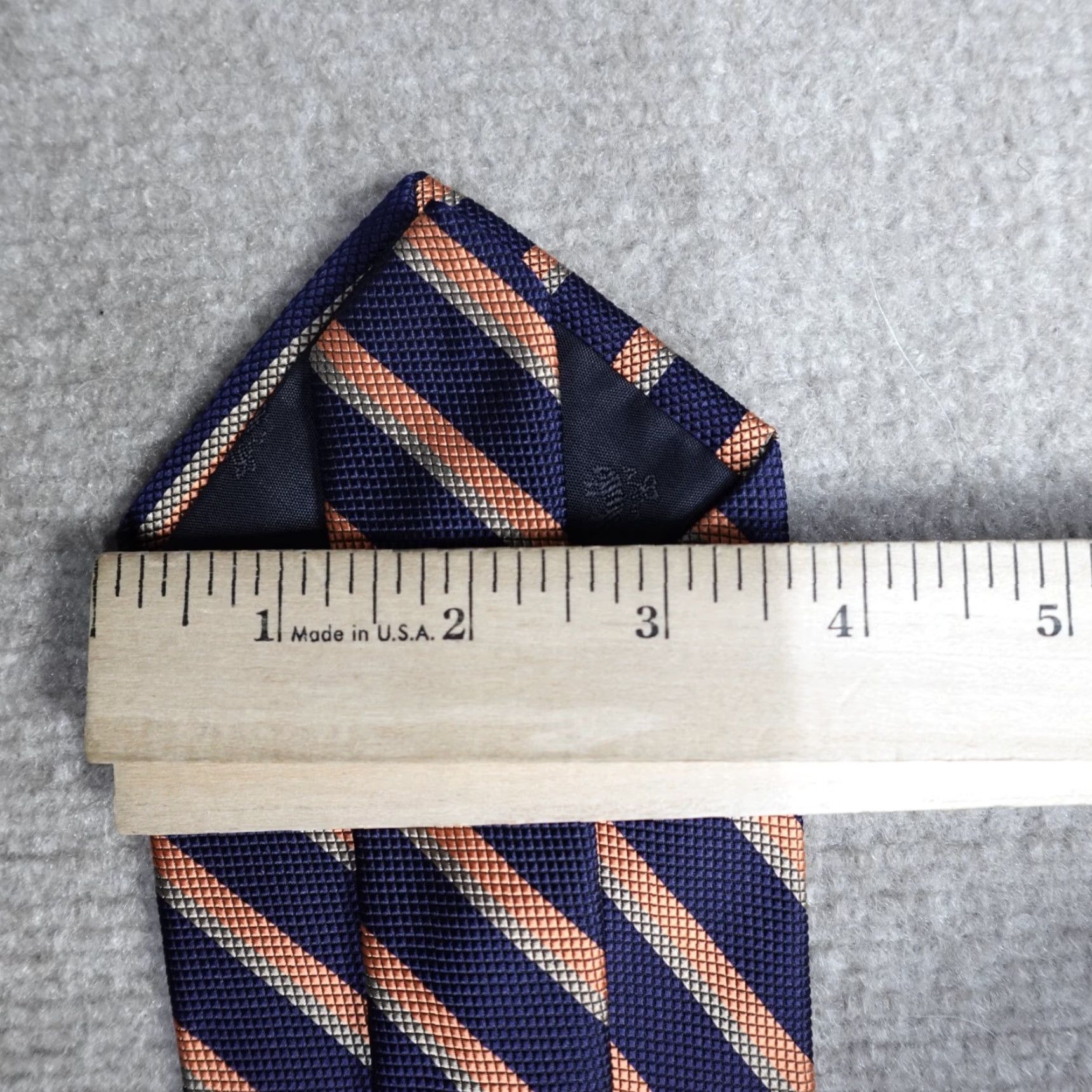 Brooks Brothers VINTAGE Brooks Brothers Tie Blue Orange Silver Striped Repp Regimental USA Silk Men Tie Classic Width Size ONE SIZE - 5 Thumbnail