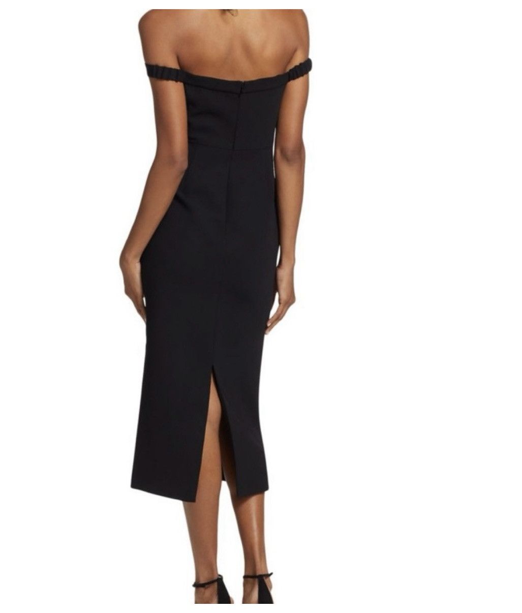 Self-Portrait SELF PORTRAIT Diamant Bow Crepe Off-the-Shoulder Midi Dress Size XS / US 0-2 / IT 36-38 - 3 Thumbnail