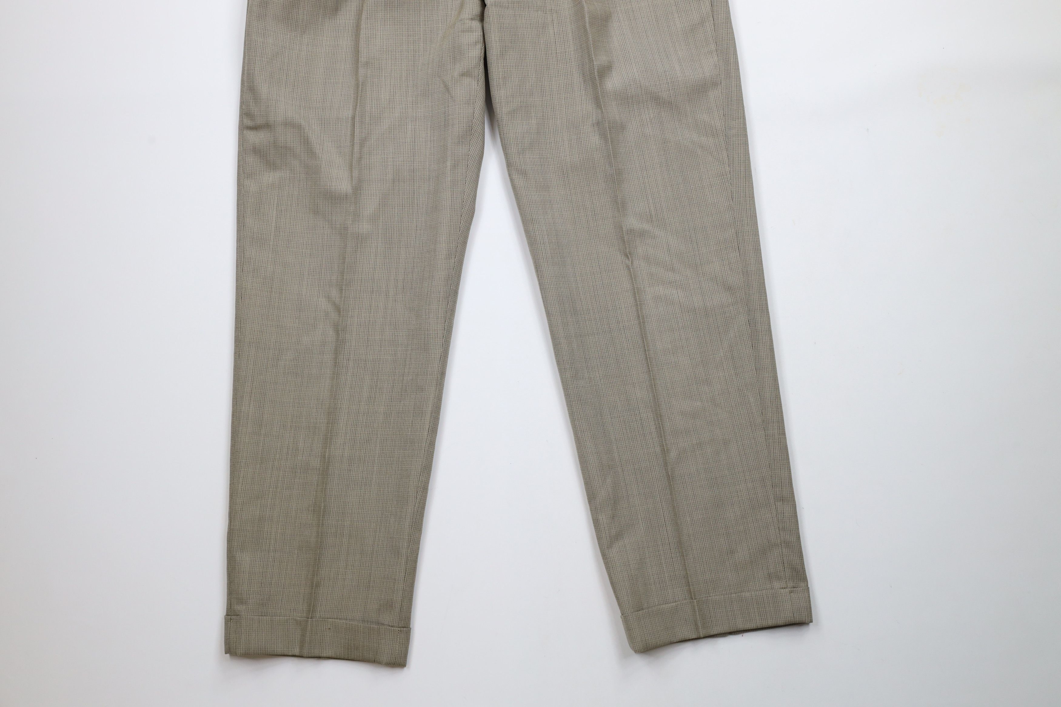 Lands' End × Vintage Vintage 90s Lands End Wool Pleated Cuffed Chino Pants USA Size US 34 / EU 50 - 4 Thumbnail