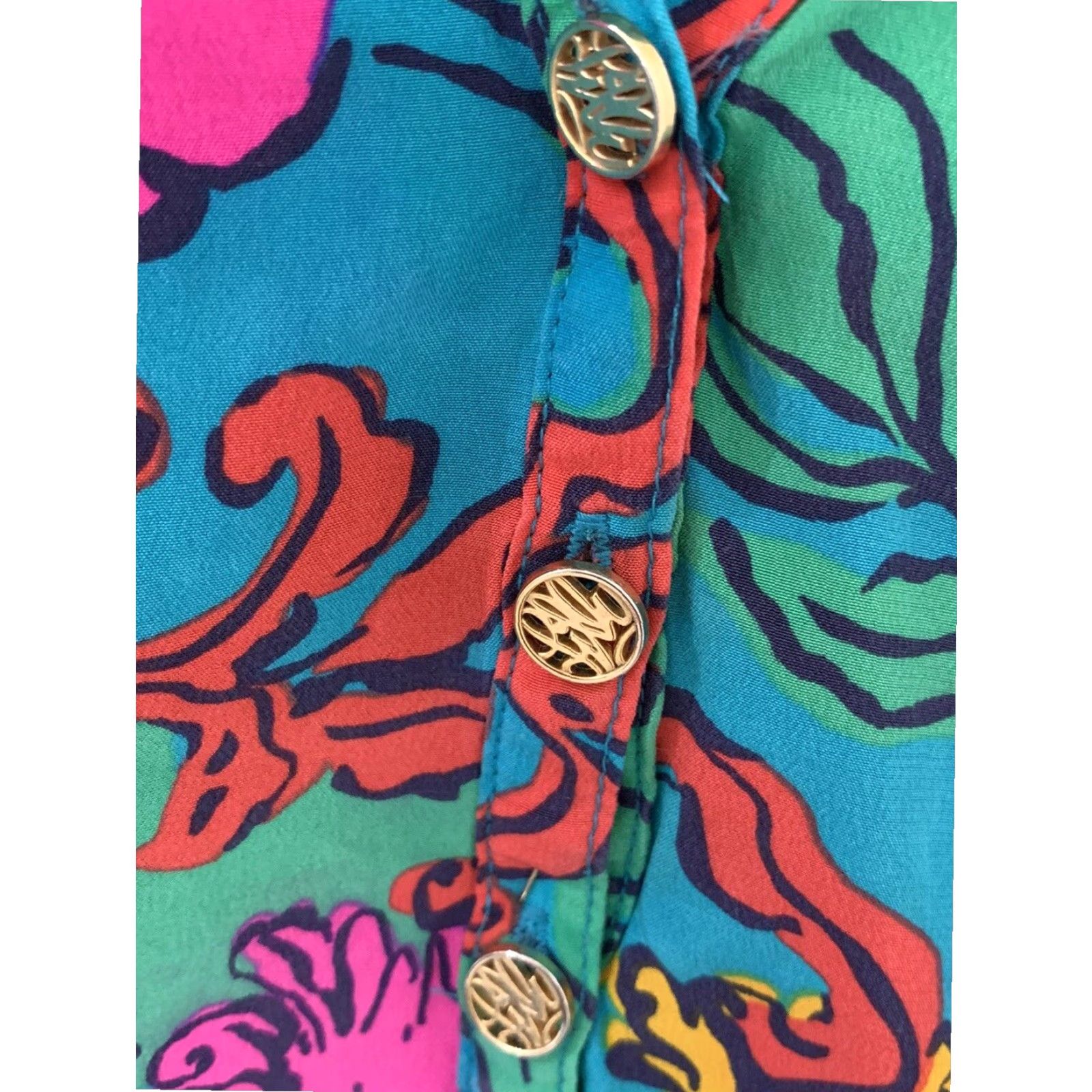 Lilly Pulitzer Lilly Pulitzer Women's XS Silk Blouse Multicolor Parrots Size XS / US 0-2 / IT 36-38 - 3 Thumbnail