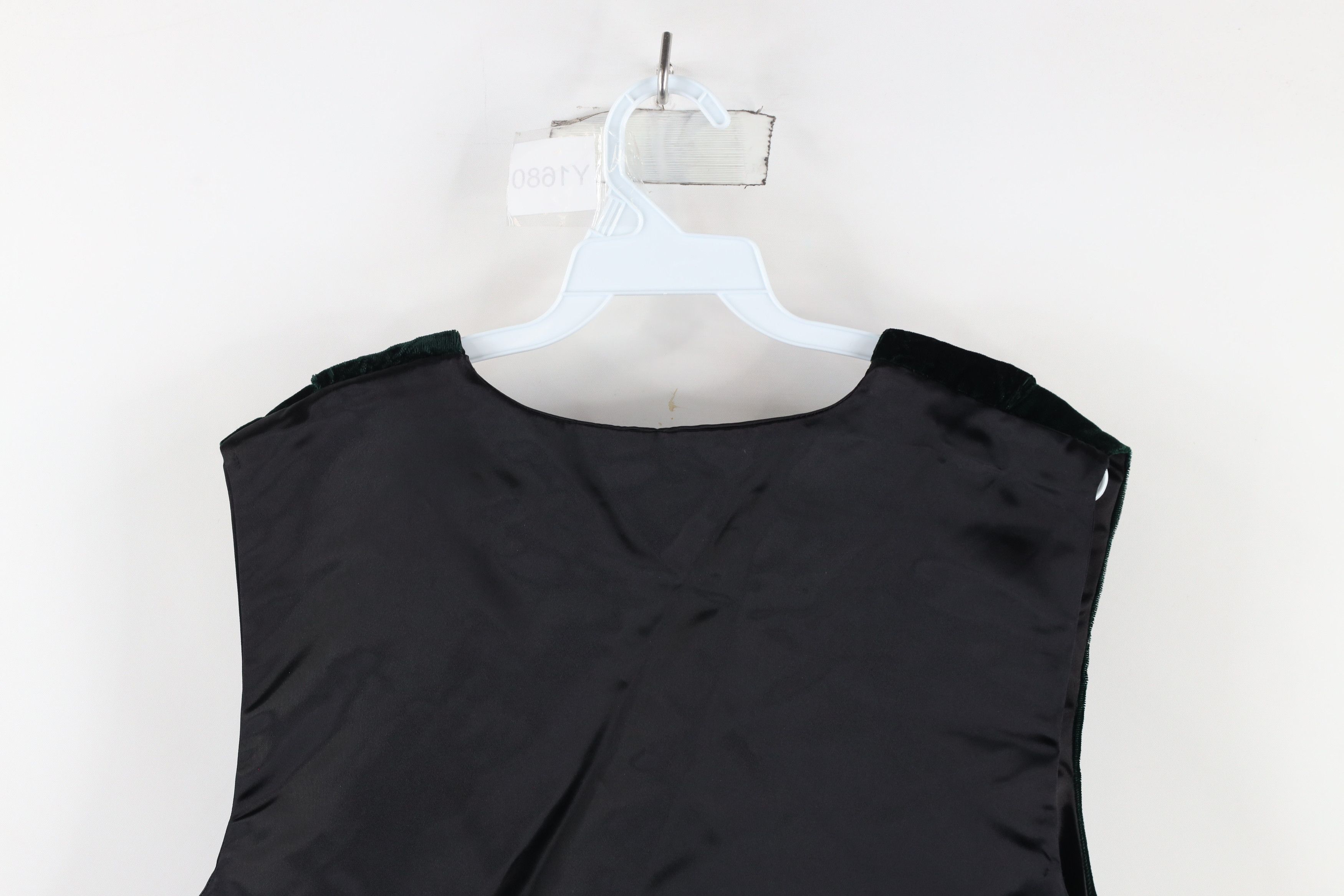 Vintage Vintage 90s Streetwear Crushed Velvet Velour Vest Green USA Size L / US 10 / IT 46 - 11 Thumbnail