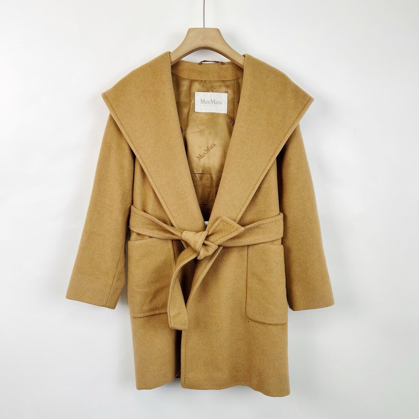 Max Mara MaxMara Rialto Hooded Wrap Coat Size XXS / US 00 / IT 34 - 1 Thumbnail