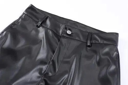 Japanese Brand × Vintage Stacked leather oversized pants Size US 32 / EU 48 - 4 Thumbnail