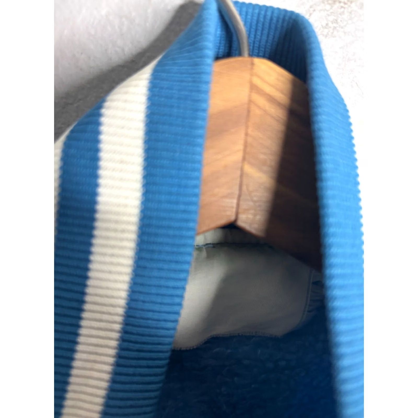 Vintage VINTAGE Unbranded Varsity Jacket Mens M Blue Fleece Lined 80s 70s Chainstitch Button Short 8/10 Size US M / EU 48-50 / 2 - 5 Thumbnail