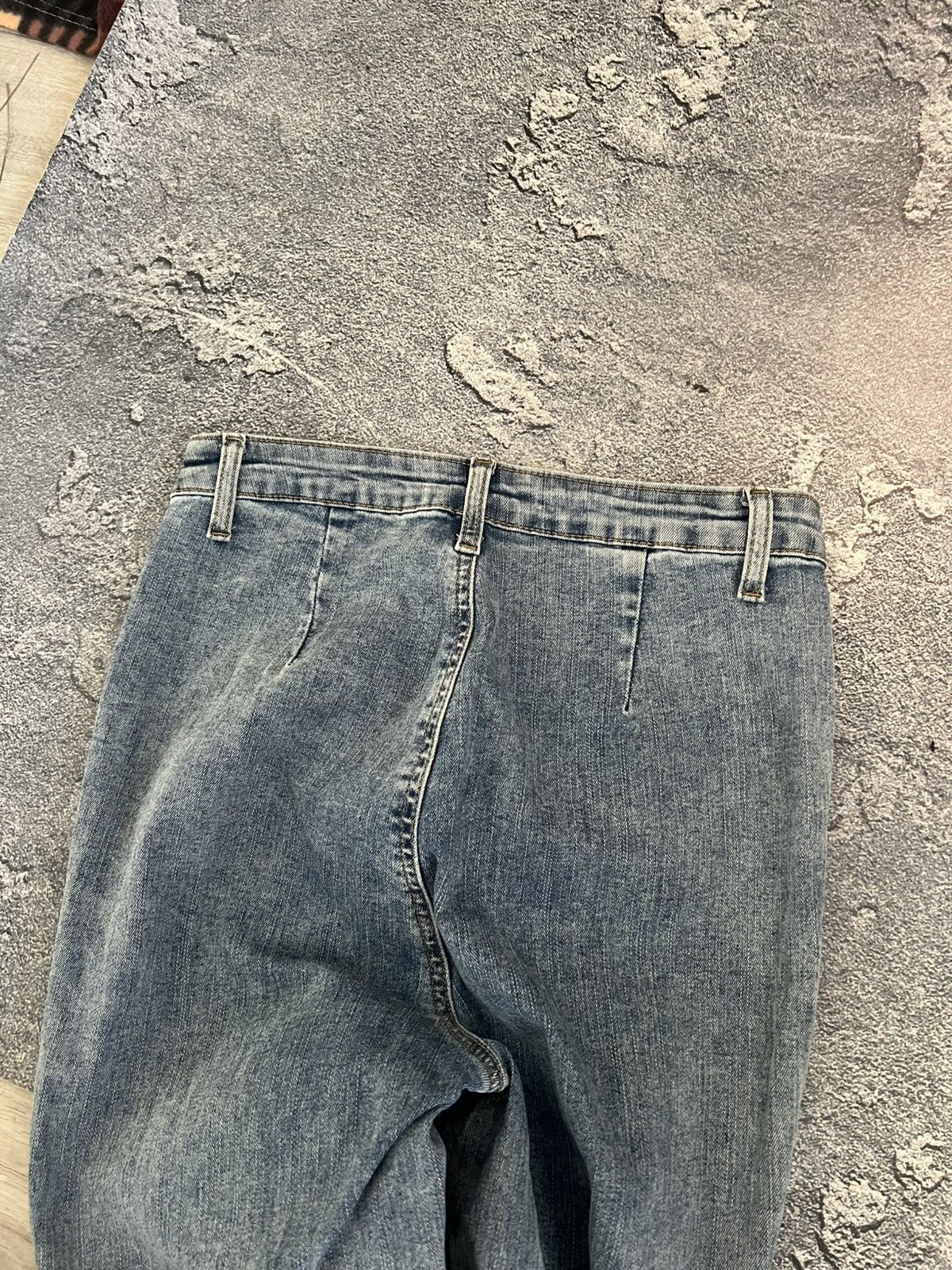 Japanese Brand RARE Archive Flared Destroyed Japanese Swag Jean Y2K Size US 29 - 6 Thumbnail