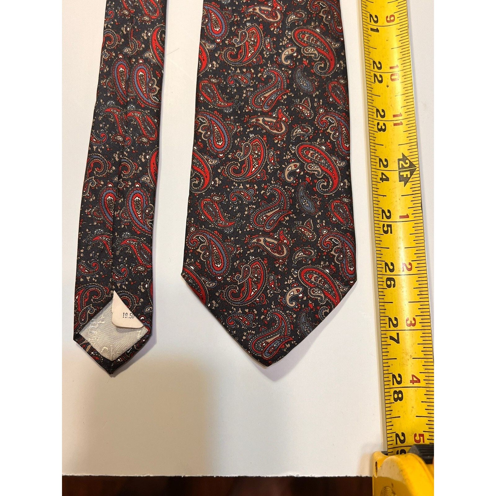 Dior Vintage Christian Dior Necktie Mens Blue Burgundy Silk Size ONE SIZE - 4 Thumbnail