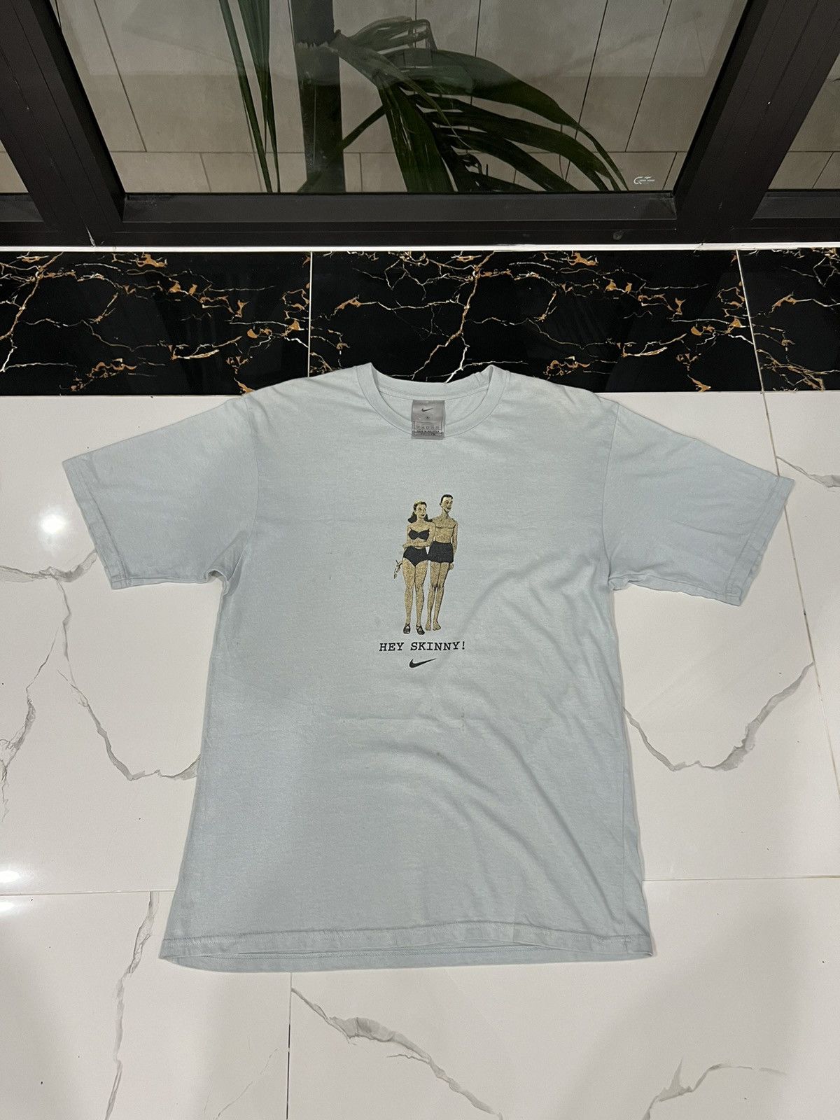 Nike × Vintage 90's NIKE COMICS HEY SKINNY RARE Y2K TEE SWOOSH LOGO RETRO Size US S / EU 44-46 / 1 - 2 Thumbnail