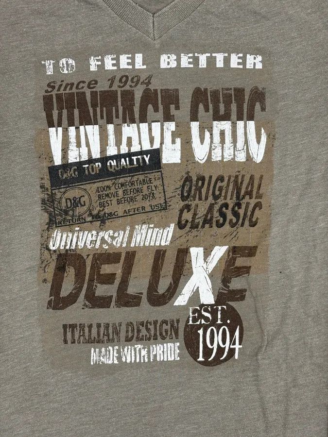 Dolce & Gabbana 2000s Dolce & Gabbana Grey V-Neck Deluxe Longsleeve T-Shirt Size US S / EU 44-46 / 1 - 8 Thumbnail