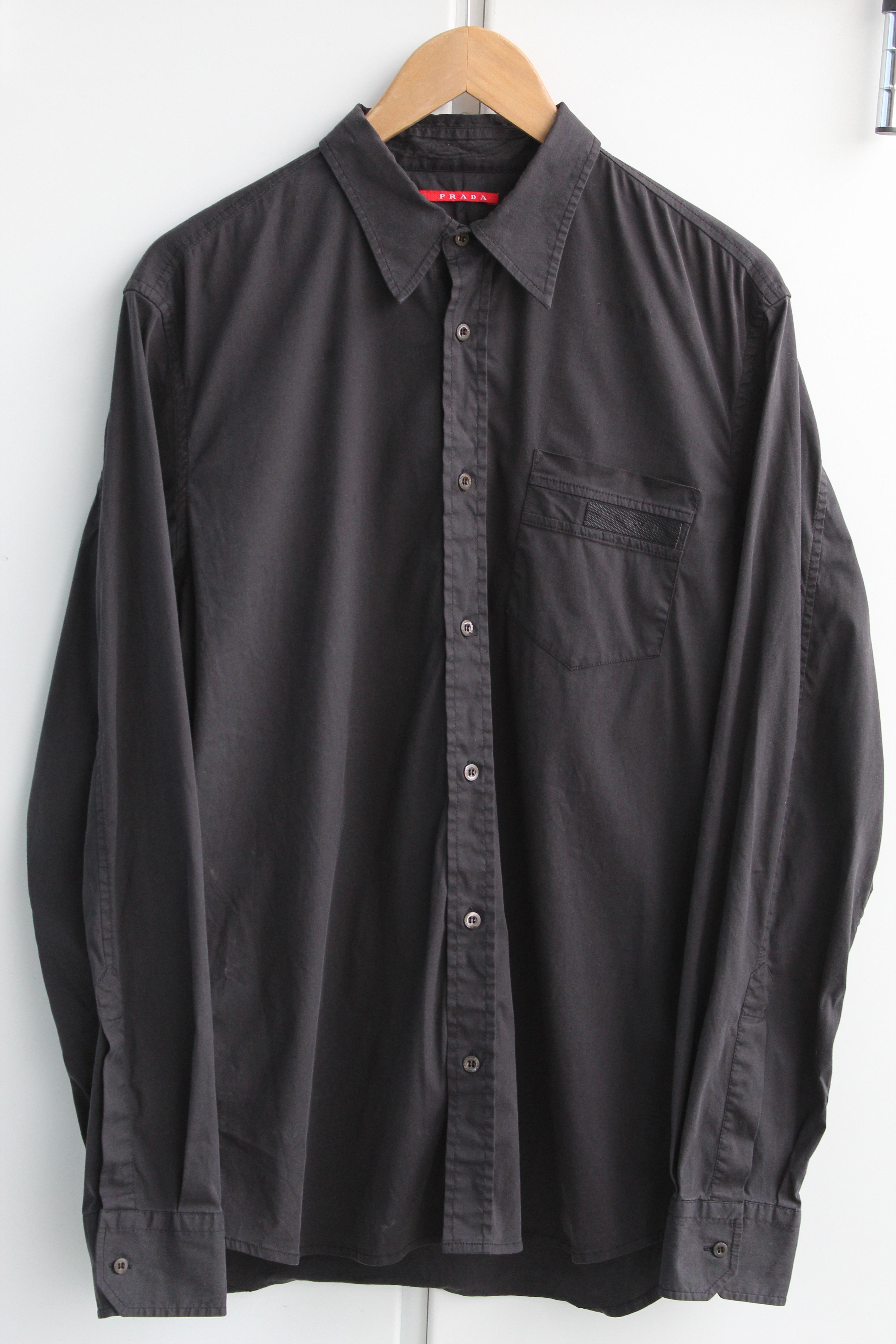 Prada Prada Black Collar Shirt Size US M / EU 48-50 / 2 - 1 Thumbnail