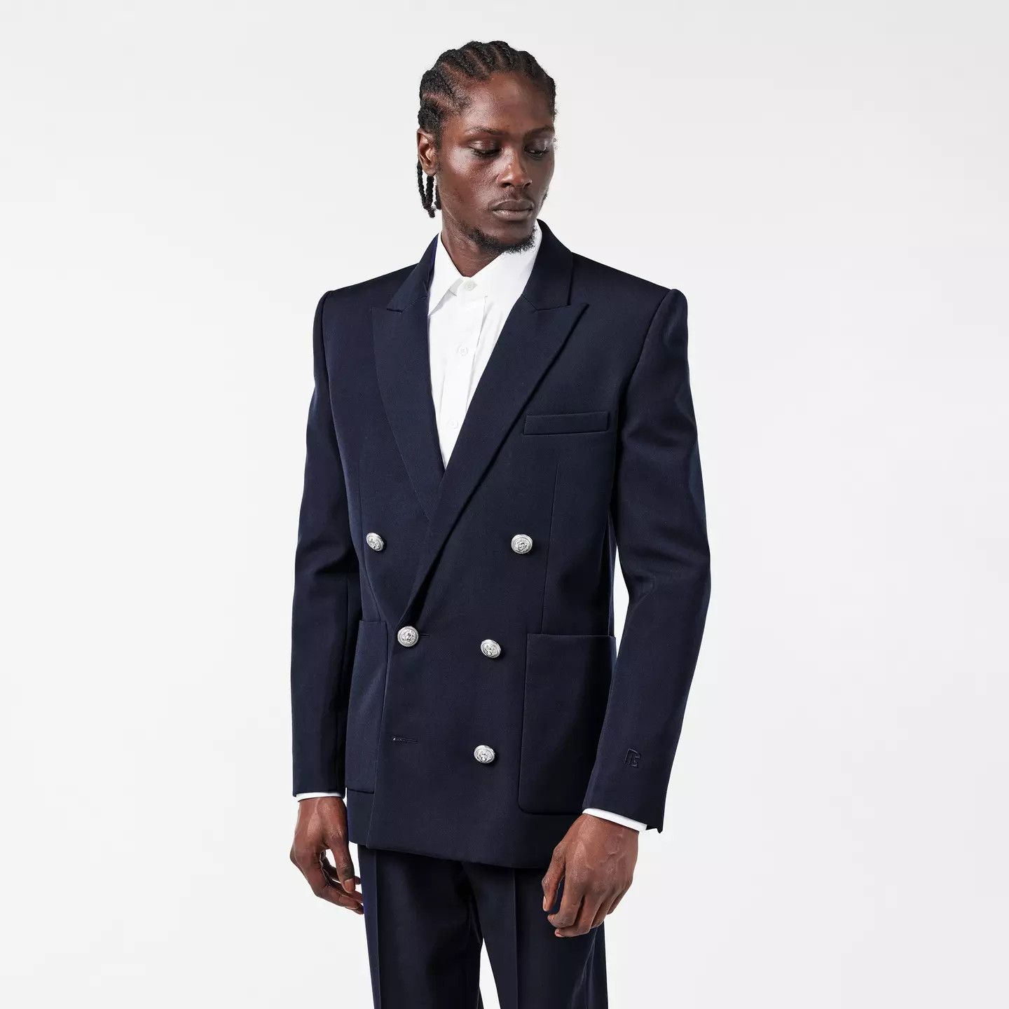 Balmain o1g2r1mq0426 Military Inspired Blazer in Navy Size US L / EU 52-54 / 3 - 3 Thumbnail