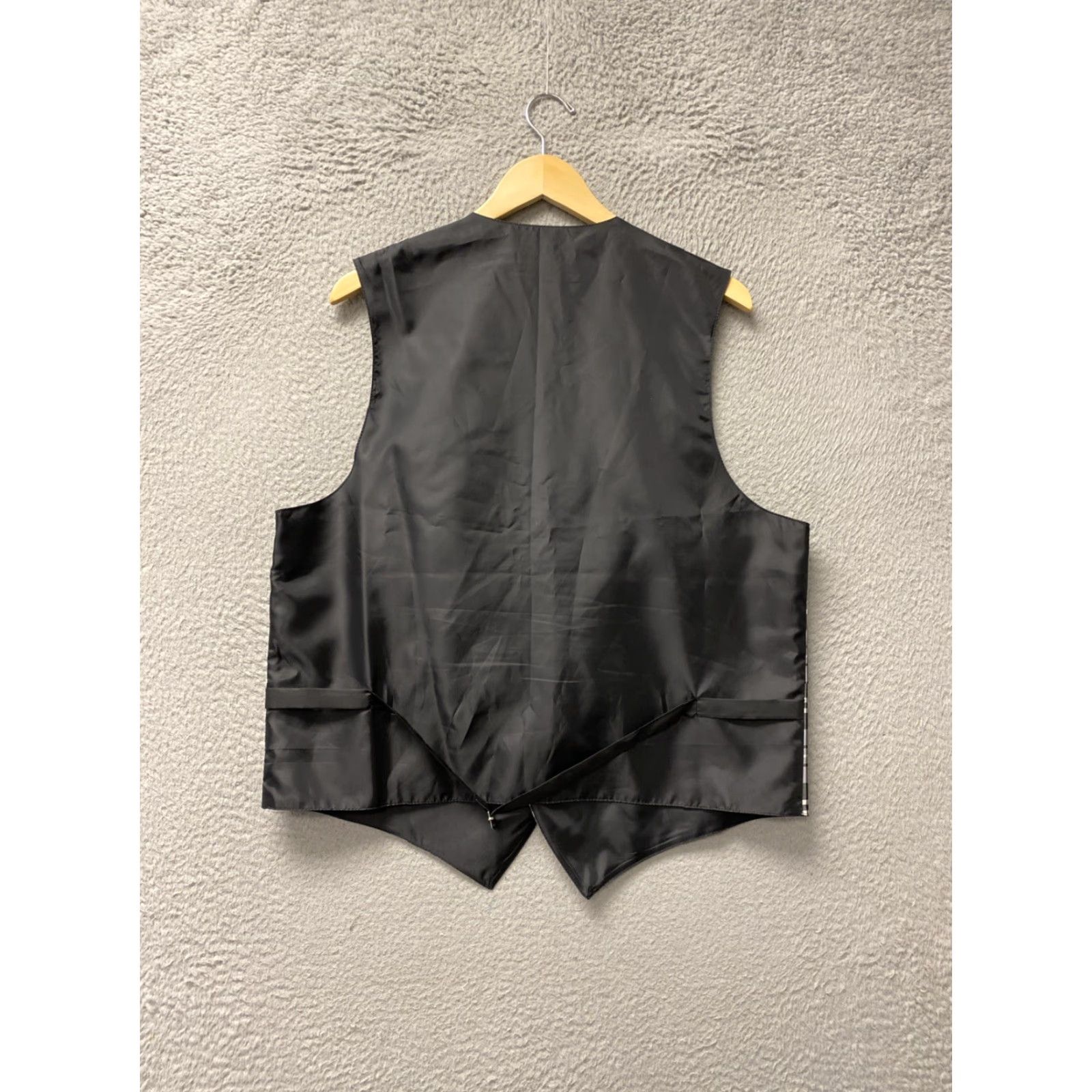 Vintage VINTAGE Vesuvio Napoli Men's Dress Vest Satin Plaid Checkered Microfiber Formal Wedding Prom Cocktails L Gray Size 42R - 6 Thumbnail