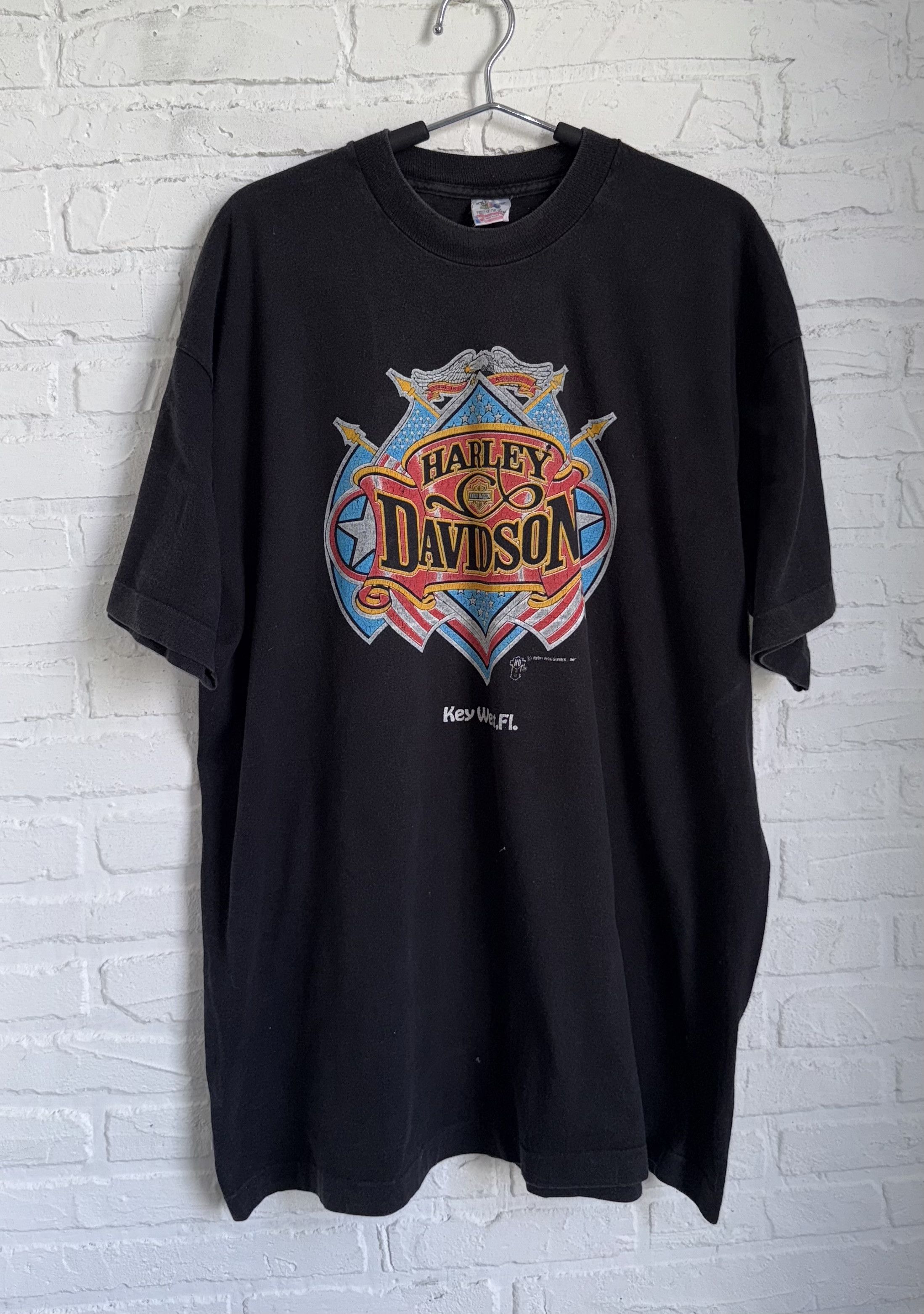 Harley Davidson Vintage 90s 1990 Harley Davidson Holoubek t-shirt Size US XXL / EU 58 / 5 - 1 Thumbnail
