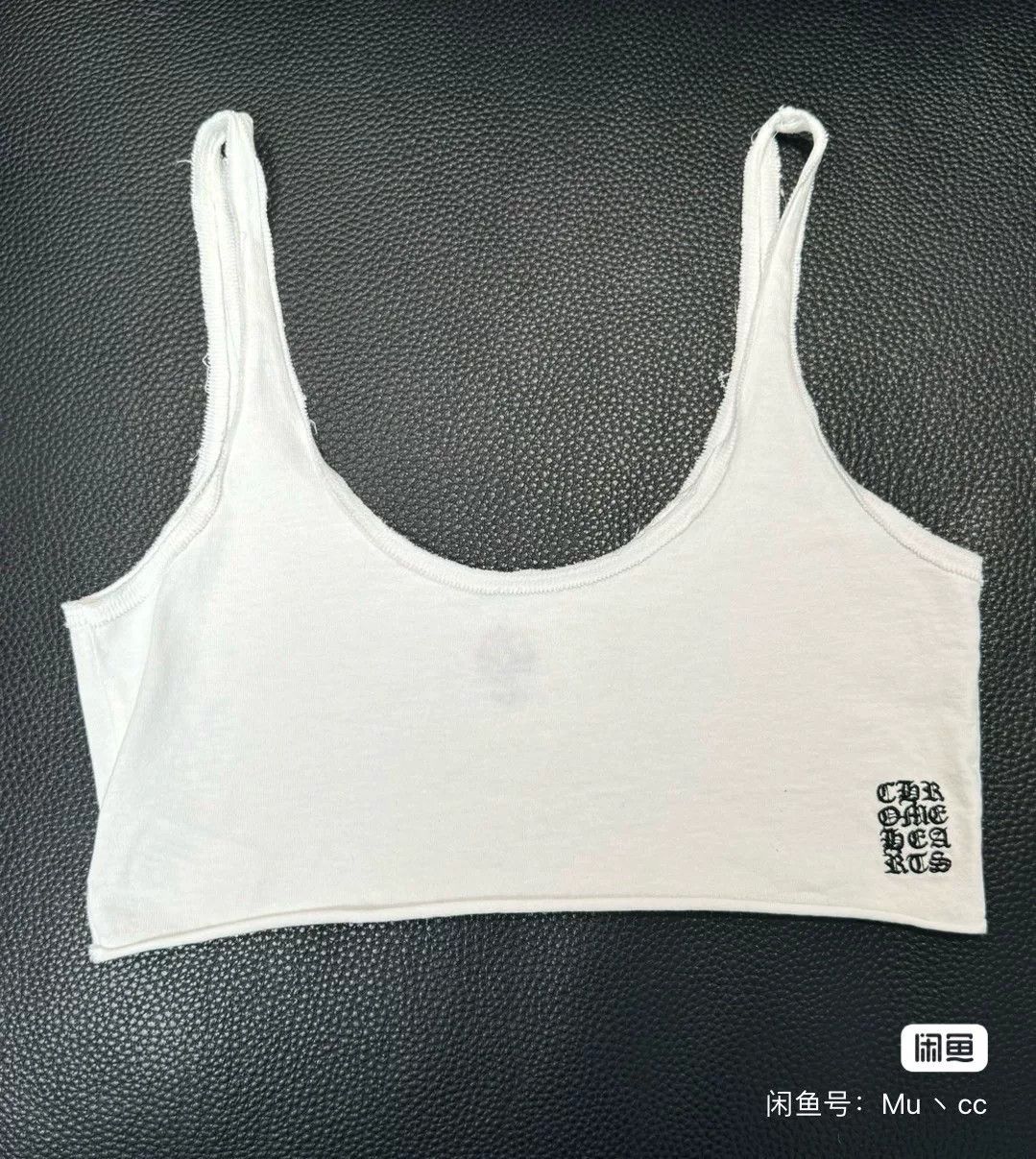 chrome hearts embroidered crop tank top