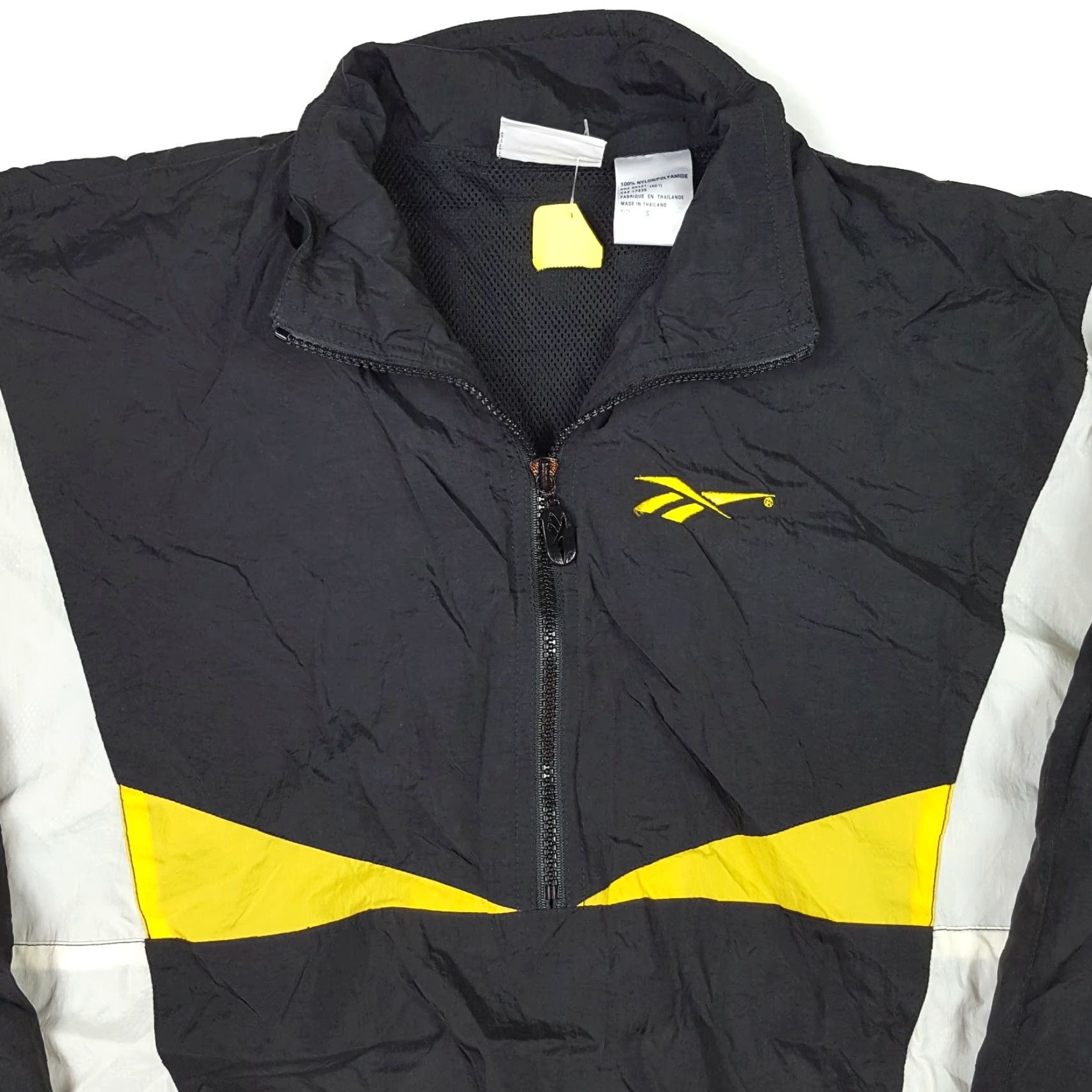 Reebok VINTAGE Reebok Windbreaker 1/2 Zip Logo Jacket Black Mens Small 90s Retro Sports Slv Short Sleeve? Size US S / EU 44-46 / 1 - 2 Thumbnail
