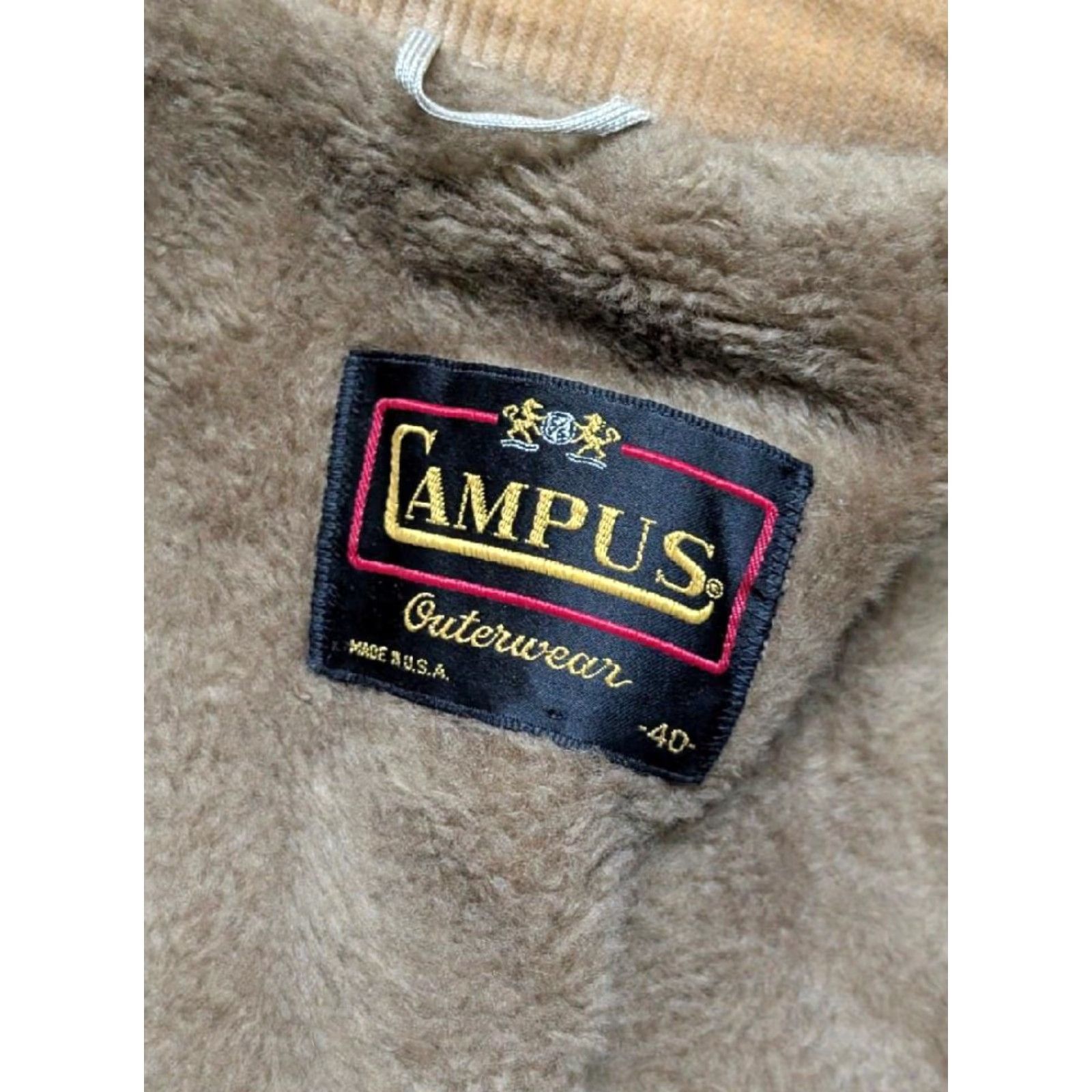 Vintage VINTAGE Campus Corduroy Coat - USA Made Belted Jacket Blazer - Mens M Brown 40 Chest 22" Pit - Golden Brown Overcoat Style Size 40R - 5 Thumbnail