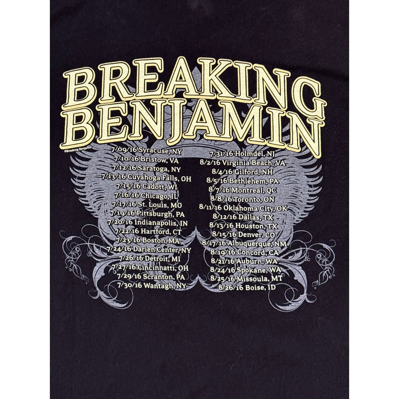 Tultex Breaking Benjamin 2016 tour Large concert shirt Large black Size US L / EU 52-54 / 3 - 5 Thumbnail
