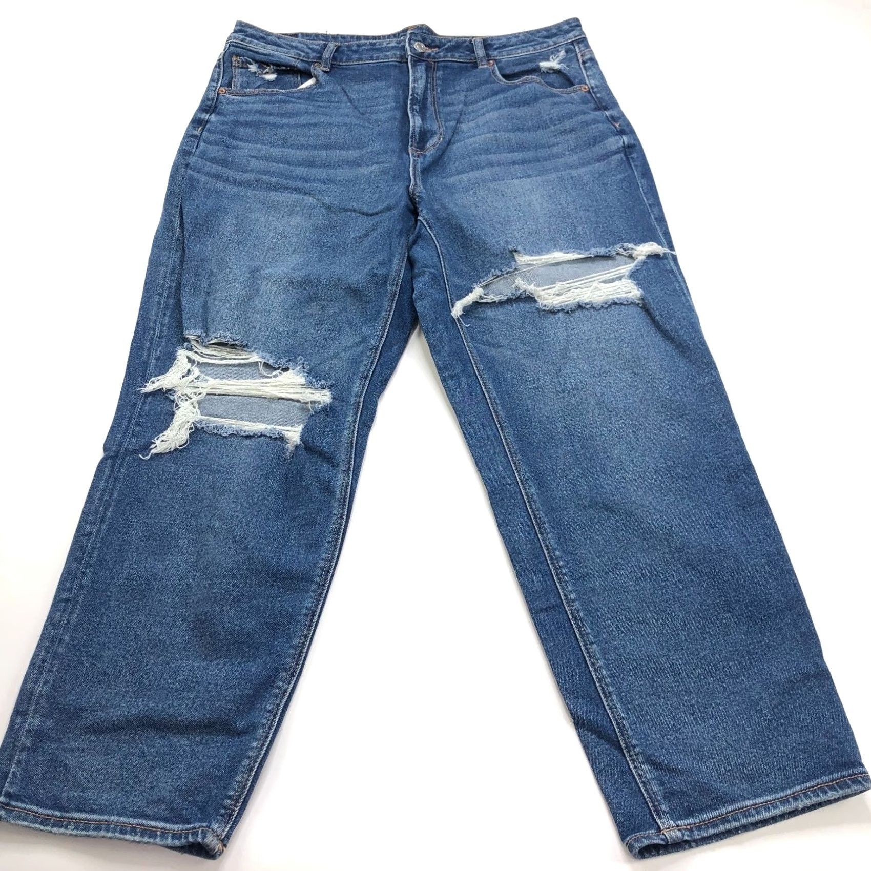 American Eagle Outfitters American Eagle Outfitters Mom Straight Jean 18 High Rise Stretch Denim Blue 37W 27L Adult Womens Jeans Regular Stretch Belt Loops 5-Pocket Size 40" / US 18 - 3 Thumbnail