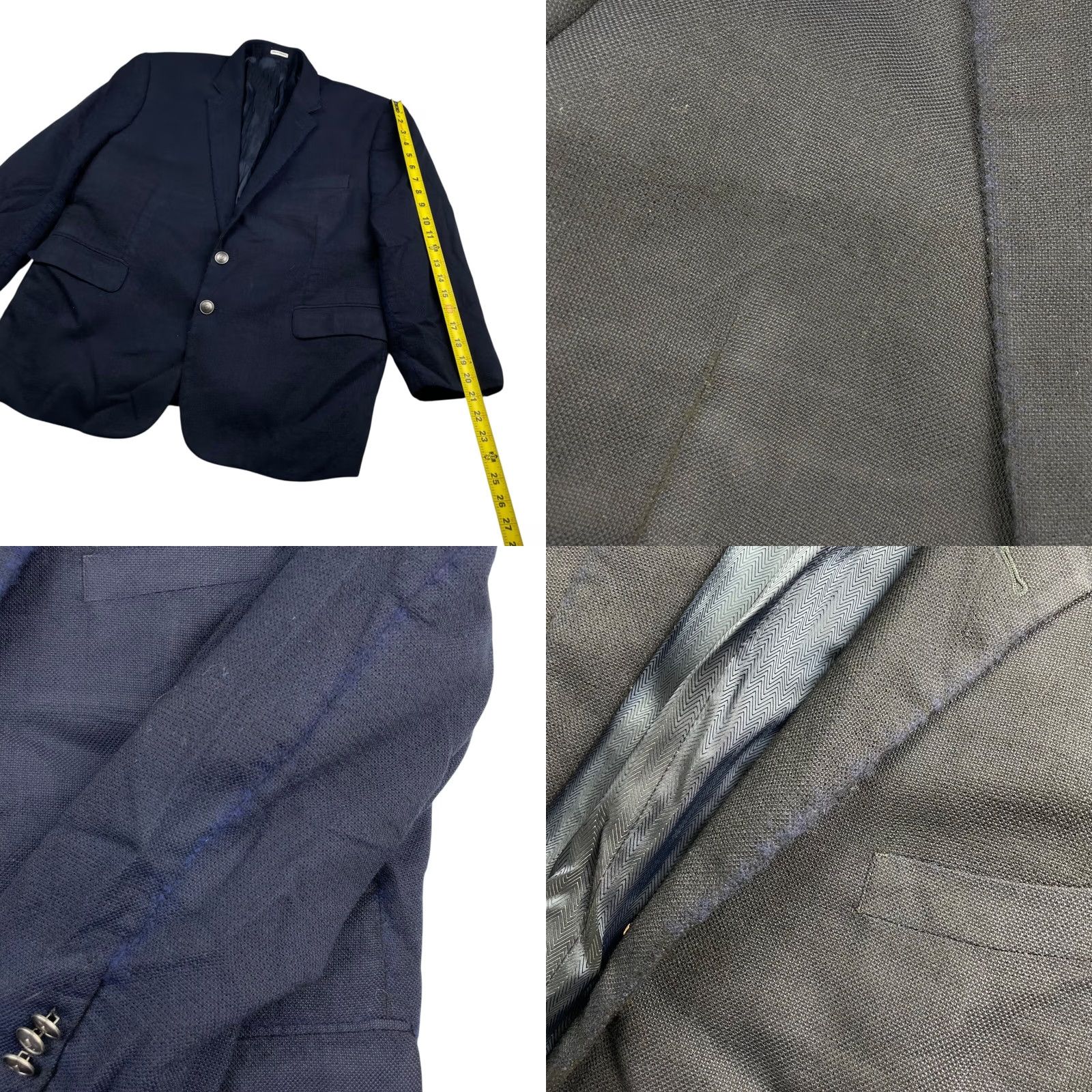 Joseph Abboud Joseph Abboud Blazer Shirt Men 46 100% Wool Navy Blue Notch Lapel 2-Button Short Sleeve Blazer Front Two-Button Vintage: No Mens Size 46R - 9 Thumbnail
