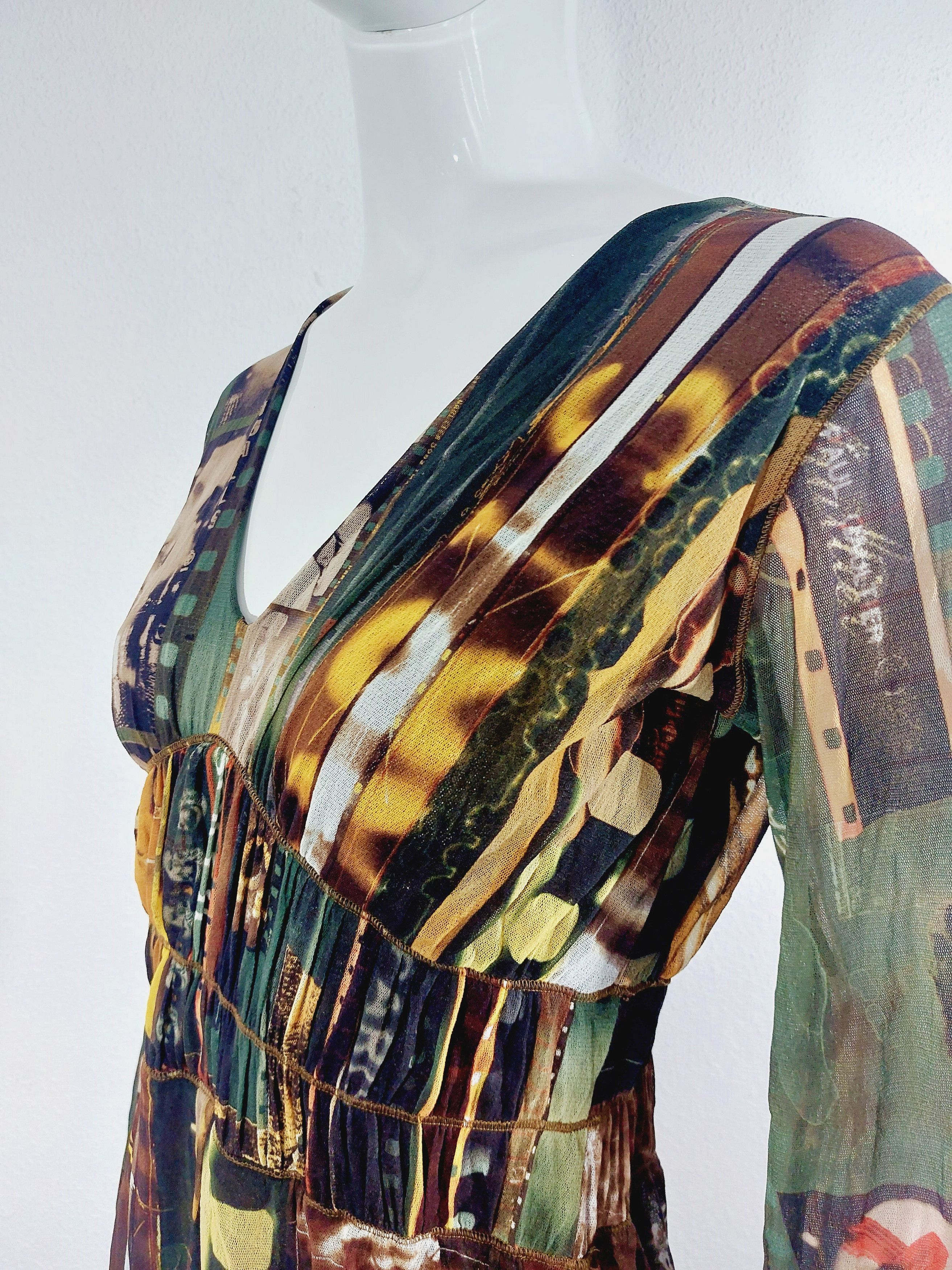 Jean Paul Gaultier Jean Paul Gaultier Faces Face Paris Cinema Mesh Dress Size L / US 10 / IT 46 - 11 Thumbnail