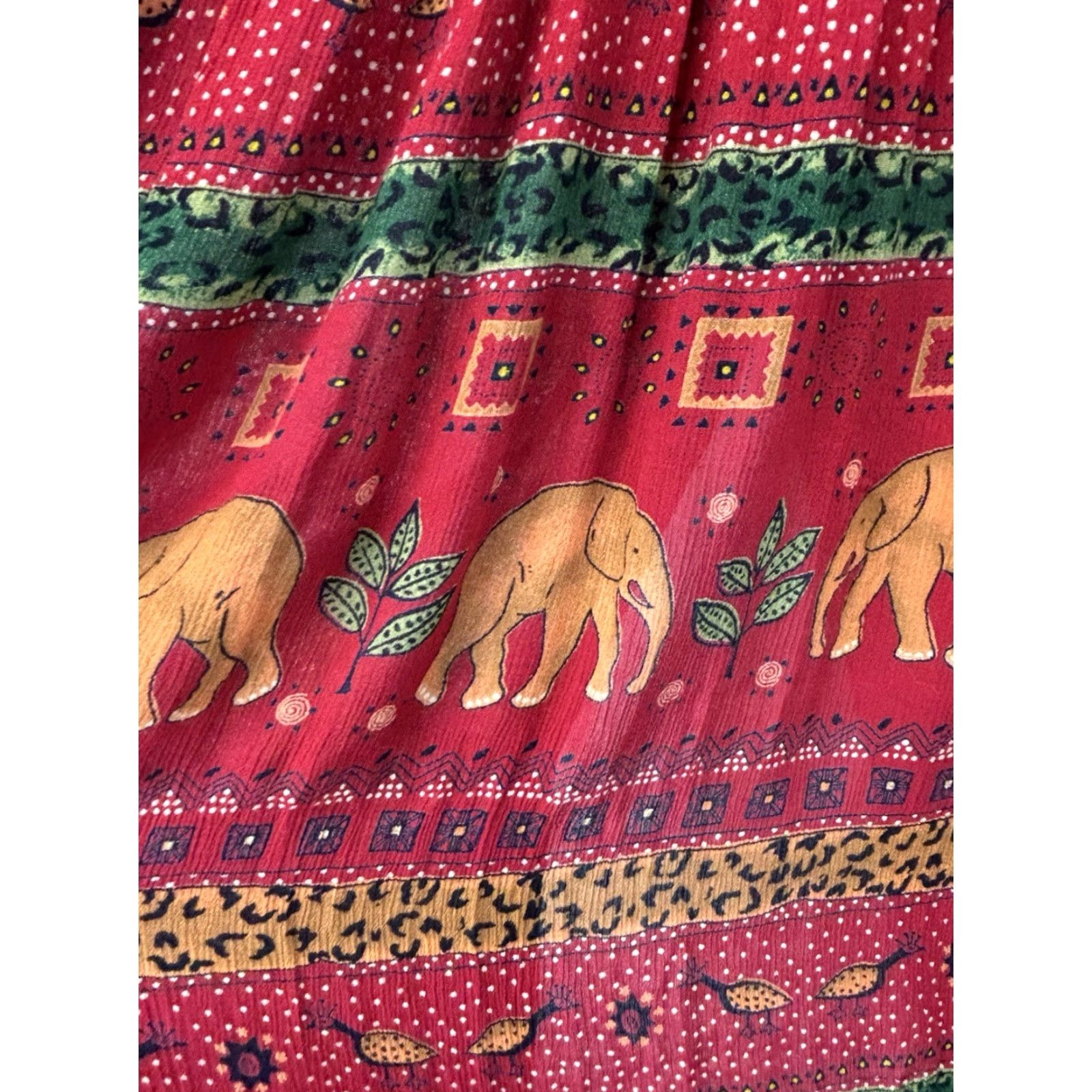 Vintage VINTAGE Bila Midi Dress Women’s Small Red Elephants Grunge Hippie 90s Indie Sleeveless Pullover Casual Womens S Size S / US 4 / IT 40 - 5 Thumbnail