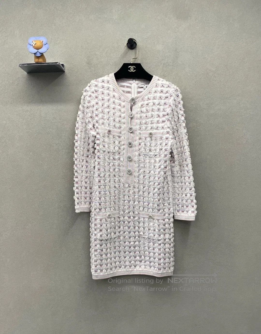 Chanel Chanel Pink White Tweed Dress. Size XXS / US 00 / IT 34 - 1 Thumbnail