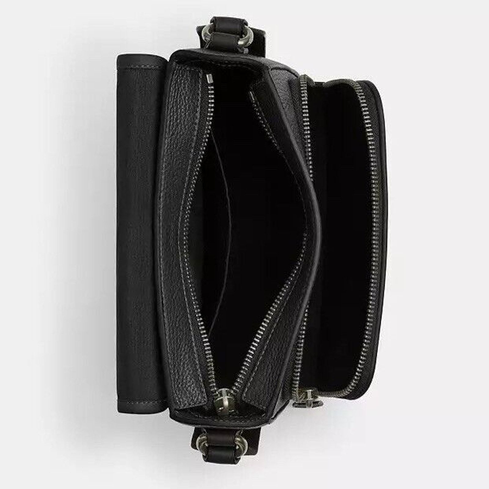 Coach NEW Coach Sullivan Leather Flap Crossbody Black Color $350 Size ONE SIZE - 3 Thumbnail