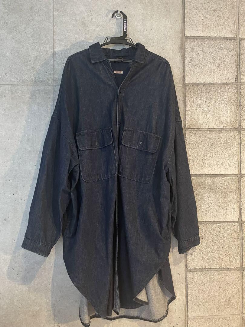 image of Kapital Oversized Slappy Denim Shirt Coat in Indigo, Men's (Size Small)