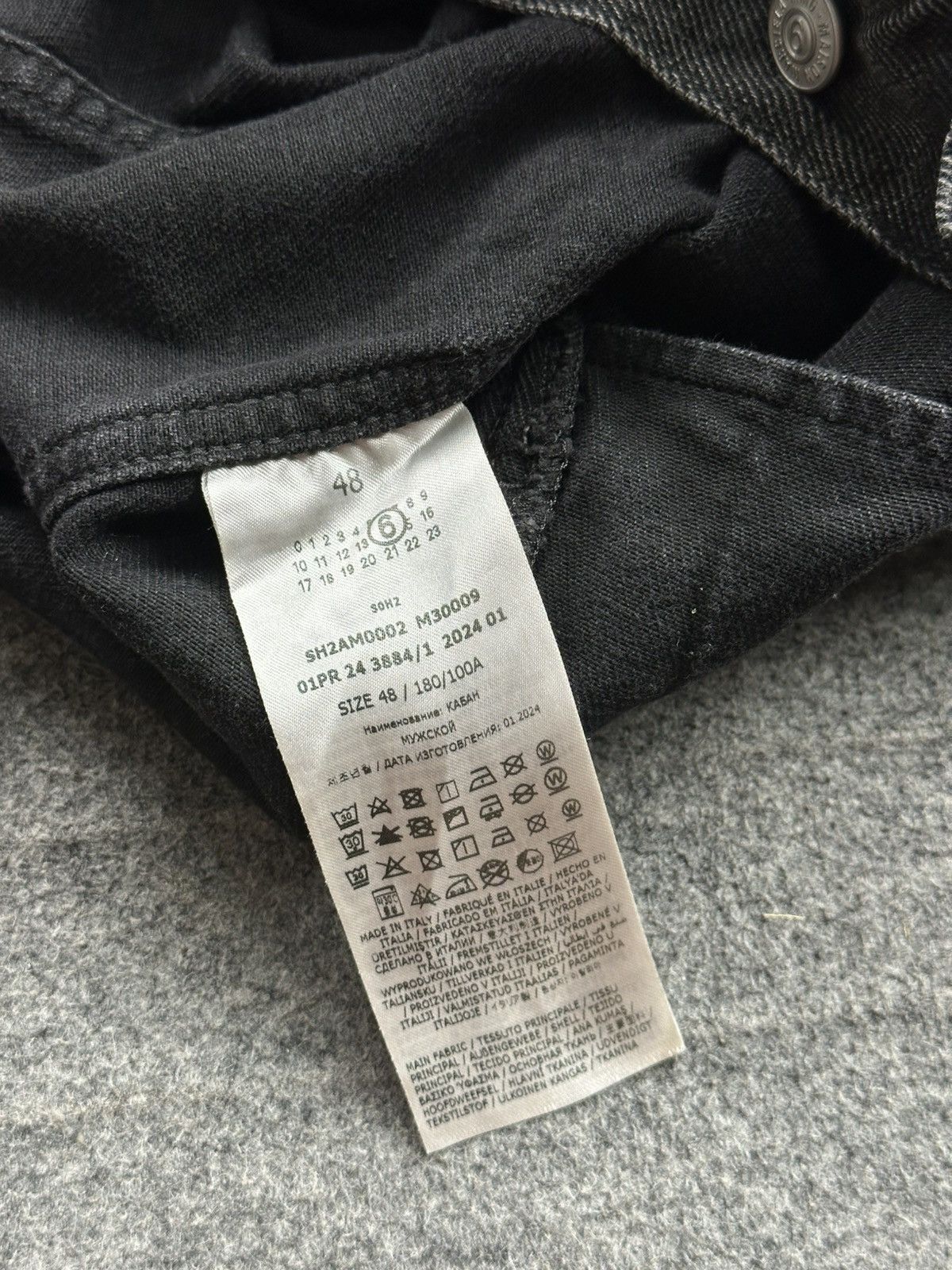 Maison Margiela Maison Margiela - MM6 Collarless Denim Jacket - Washed Black Size US M / EU 48-50 / 2 - 12 Thumbnail