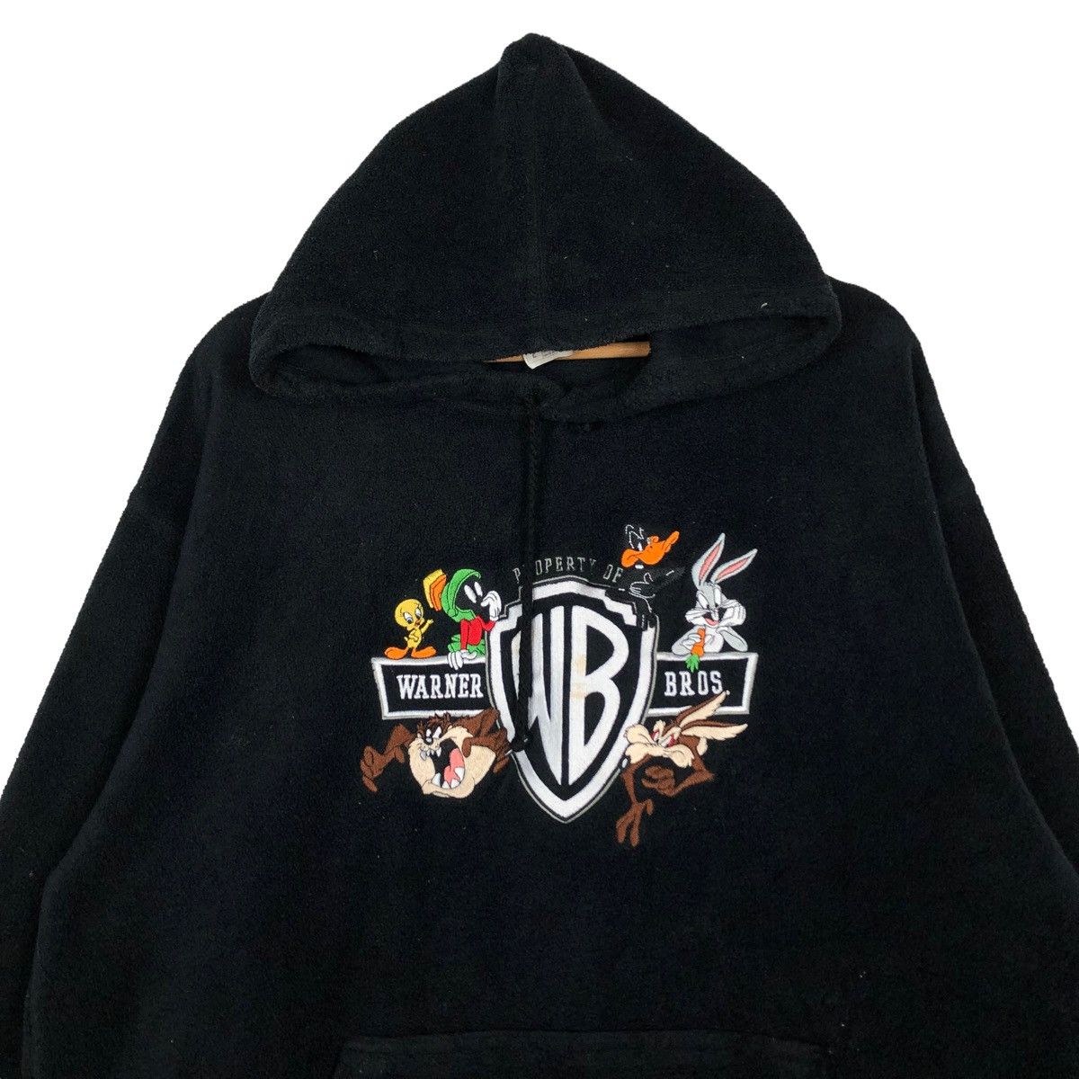 Cartoon Network 🔥VINTAGE WARNER BROS HOODIE PULL OVER BIG LOGO Size US L / EU 52-54 / 3 - 2 Thumbnail