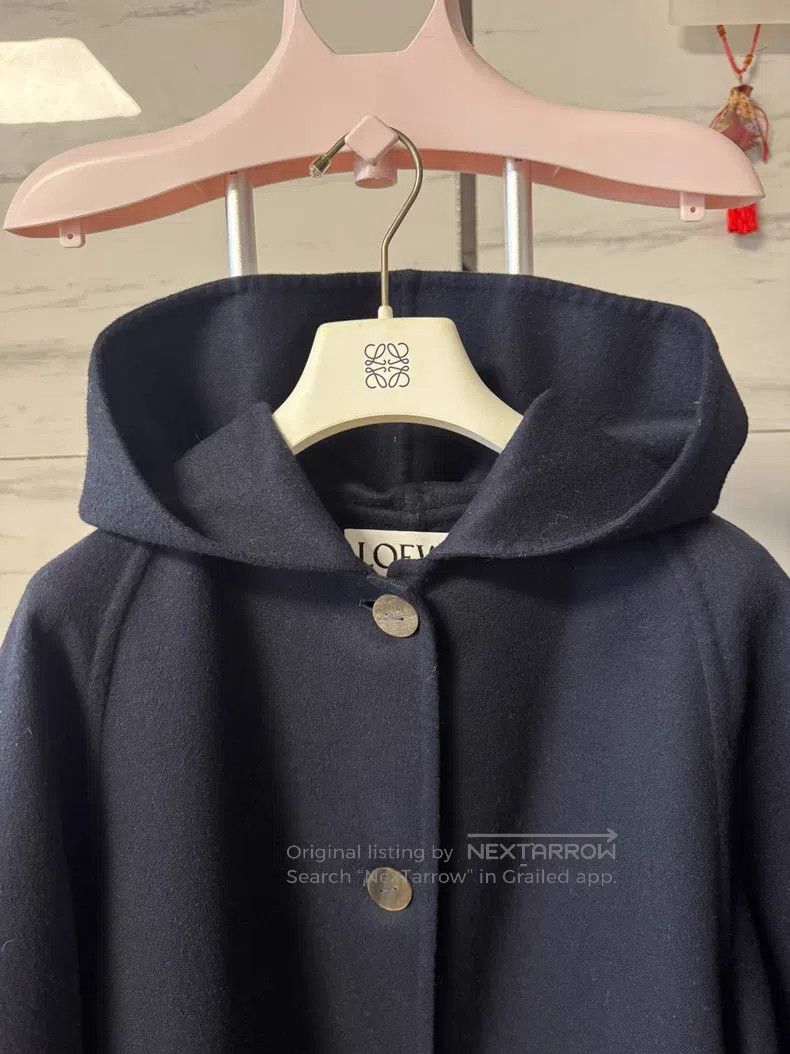 Loewe Loewe Navy Hooded Coat Size XS / US 0-2 / IT 36-38 - 8 Thumbnail