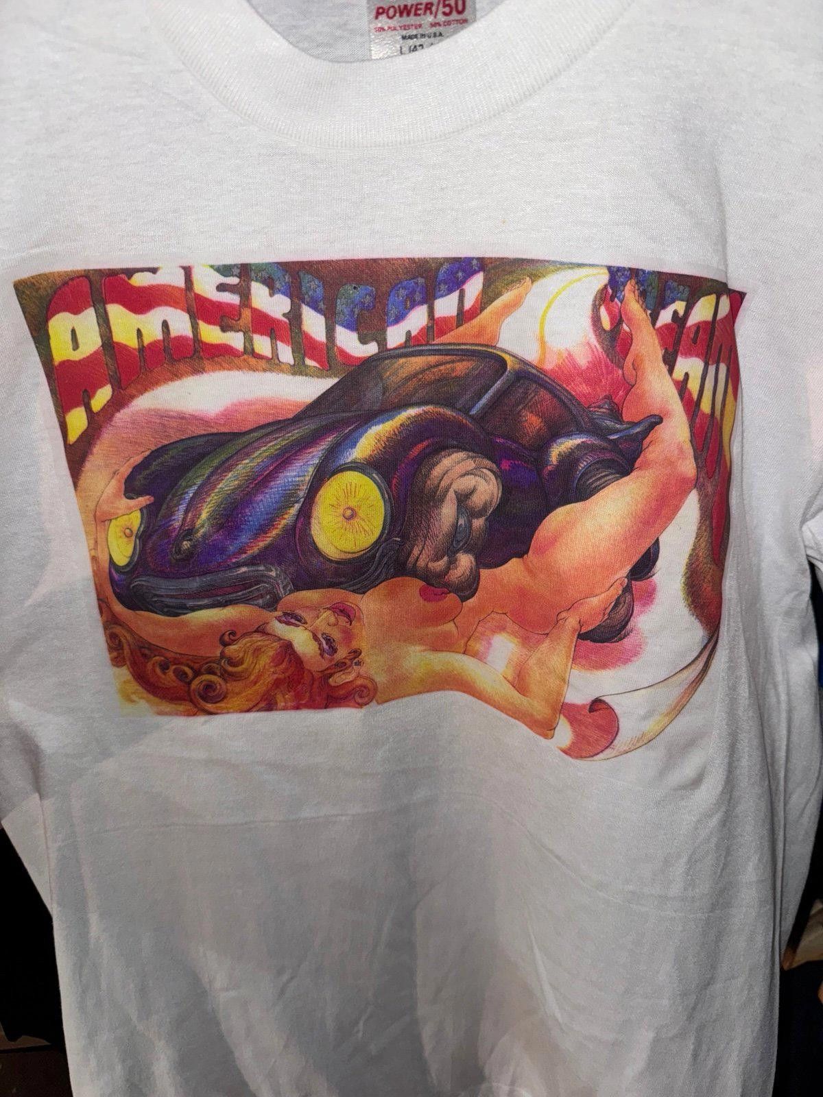 Designer VTG Penthouse Art “ American Dream” Muscle Car Tee Rare Sz L Size US L / EU 52-54 / 3 - 3 Thumbnail