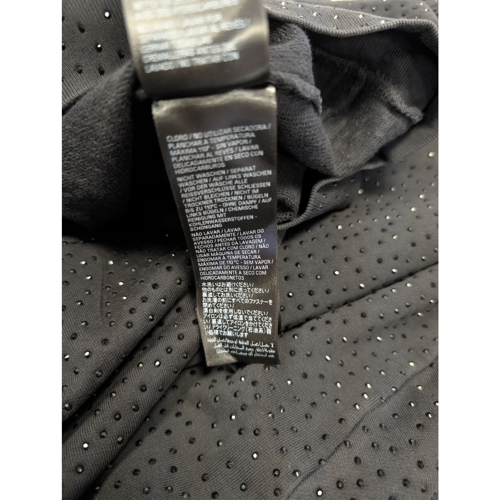 Balenciaga o1rshd1 Crystal-Embellished Small Zip-Up Hoodie Washed Black Size US M / EU 48-50 / 2 - 20 Thumbnail