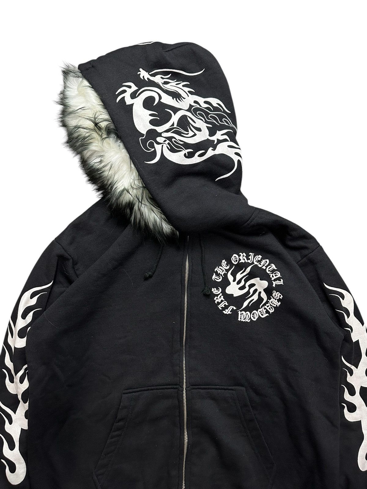 Japanese Brand WALL OF FAME TRIPLE DRAGON Zip Fur Hoodie IFSIX LGB STYLE Size US L / EU 52-54 / 3 - 8 Thumbnail