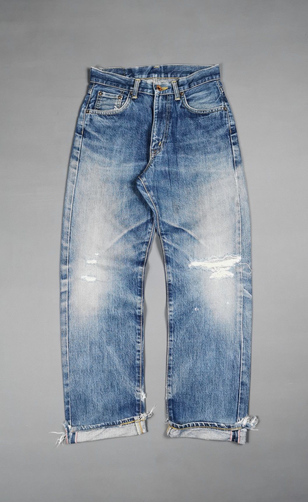 Edwin Thrashed Vintage Edwin Selvedge J505ZX Distressed Jeans Size US 27 - 1 Thumbnail