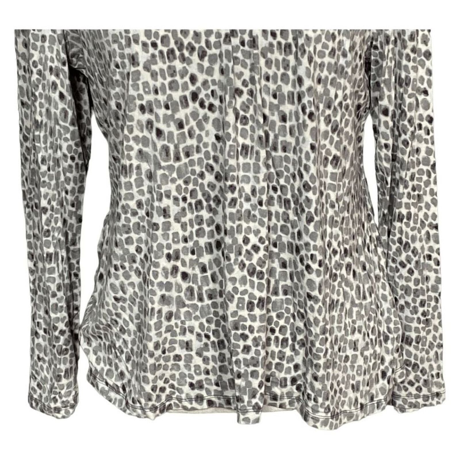 Other Charter Club Women's Blouse Petite Medium White Gray Abstrac Size M / US 6-8 / IT 42-44 - 5 Thumbnail