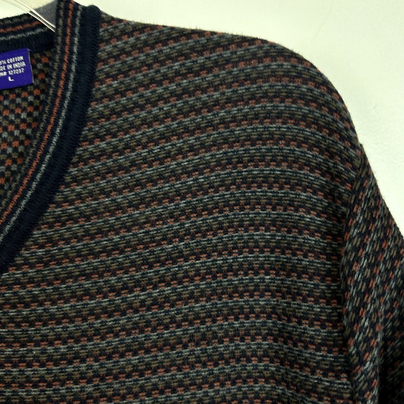 Vintage Alan Flusser Sweater Mens L Pullover V Neck Cotton Golf Preppy Academia Size US L / EU 52-54 / 3 - 4 Thumbnail