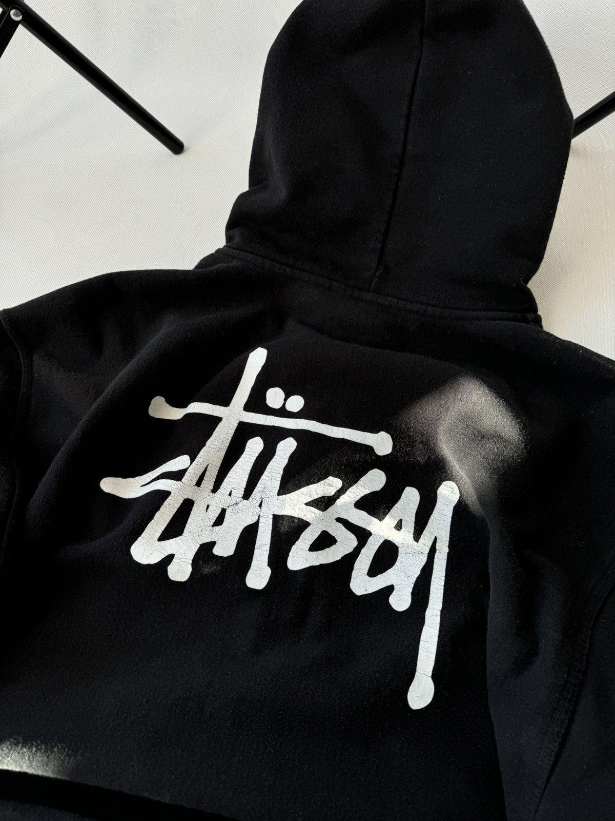 Stussy × Vintage STUSSY Big Logo LOGO VINTAGE OVERSIZE Zip Up Black HOODIE Size US XXL / EU 58 / 5 - 17 Thumbnail