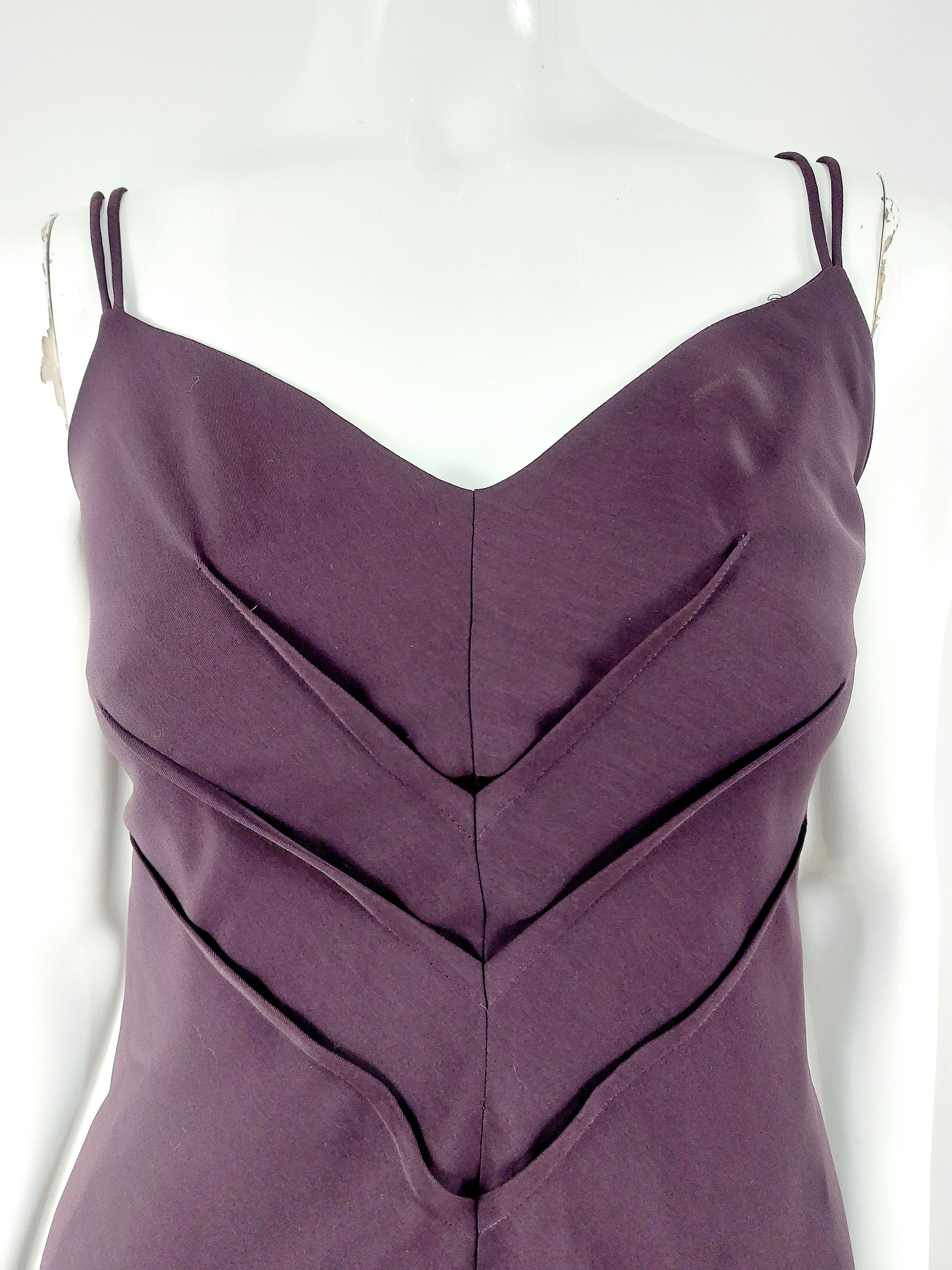 Thierry Mugler hierry Mugler Sculpted Purple Corset Cocktail Midi Dress Size M / US 6-8 / IT 42-44 - 4 Thumbnail