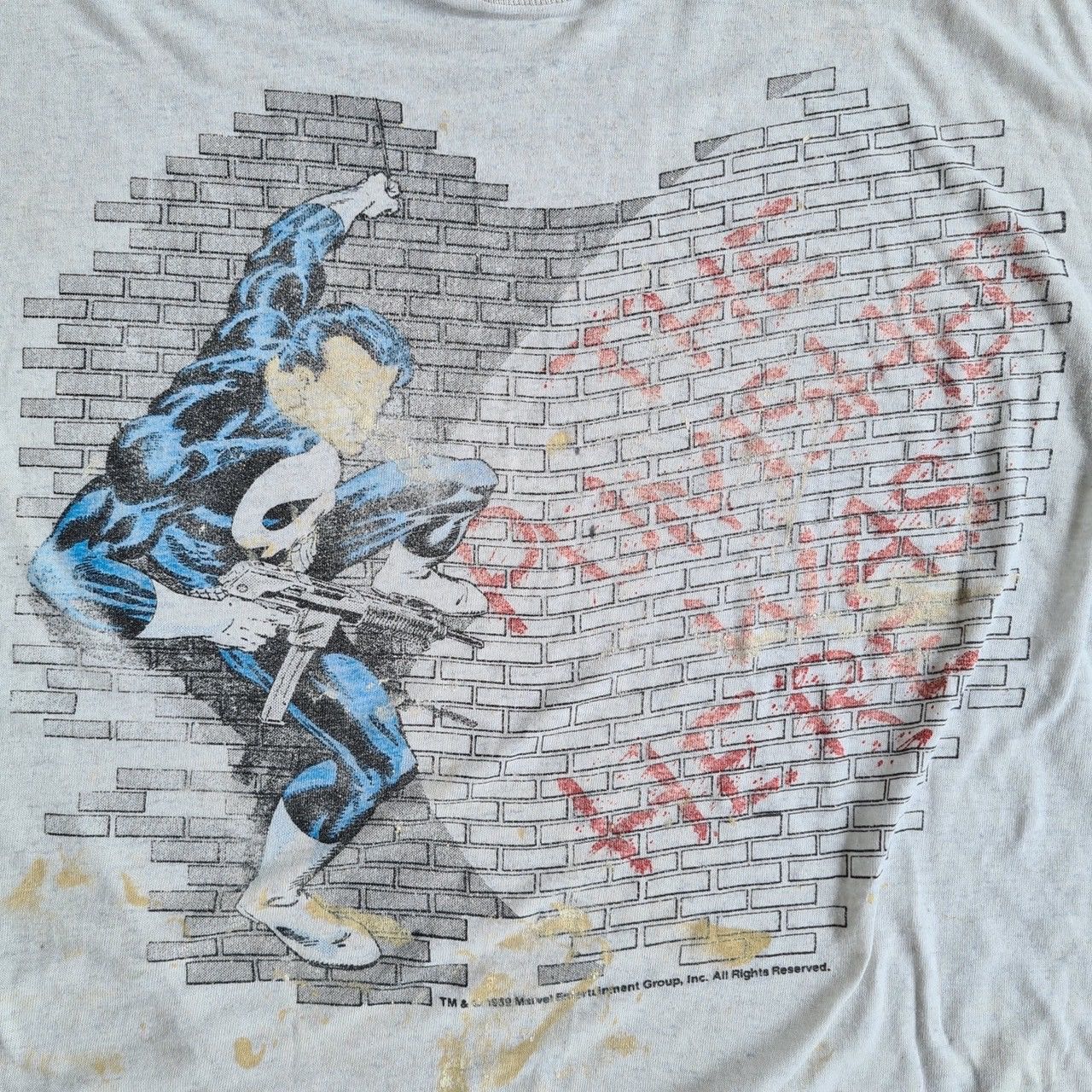 Marvel Comics × Vintage *RARE* HEAVY DISTRESSED VTG 80s 1989 MARVEL PUNISHER COMICS Size US M / EU 48-50 / 2 - 4 Thumbnail