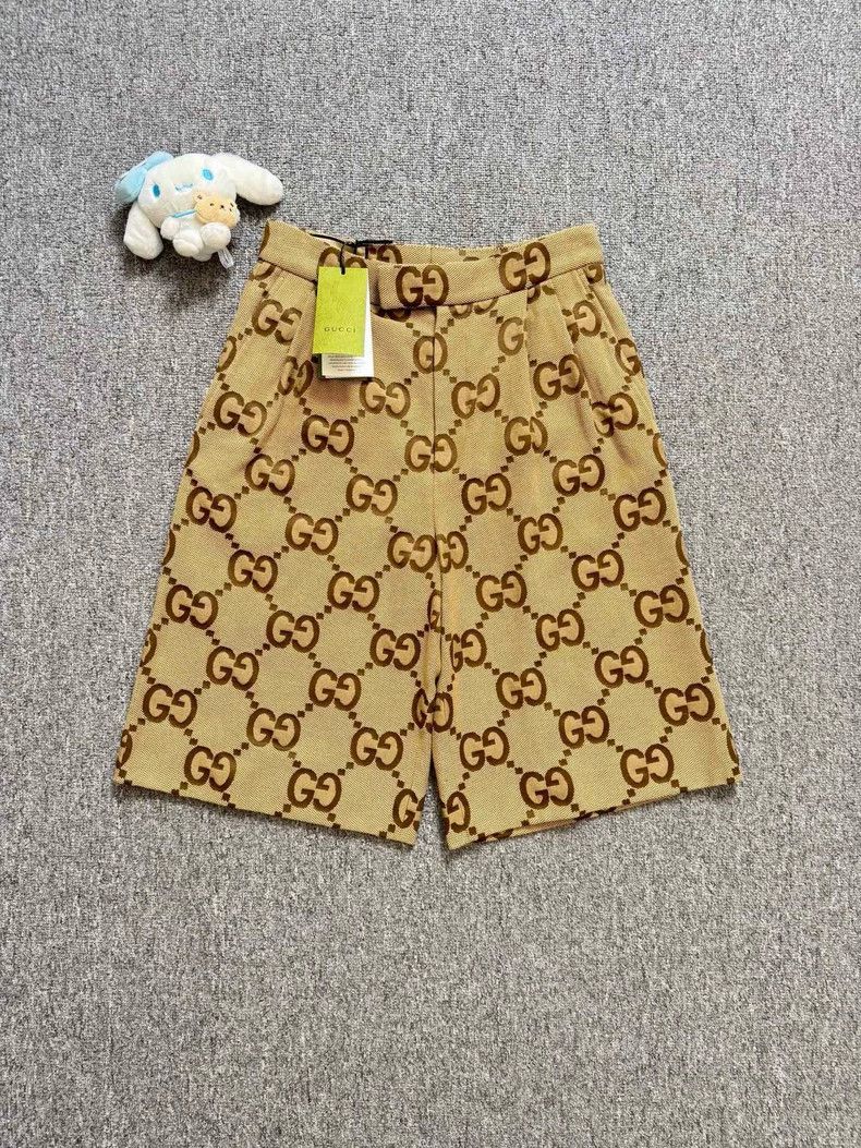 Gucci Gucci Brown GG full-printed logo denim five-point shorts Size US 28 / EU 44 - 1 Thumbnail